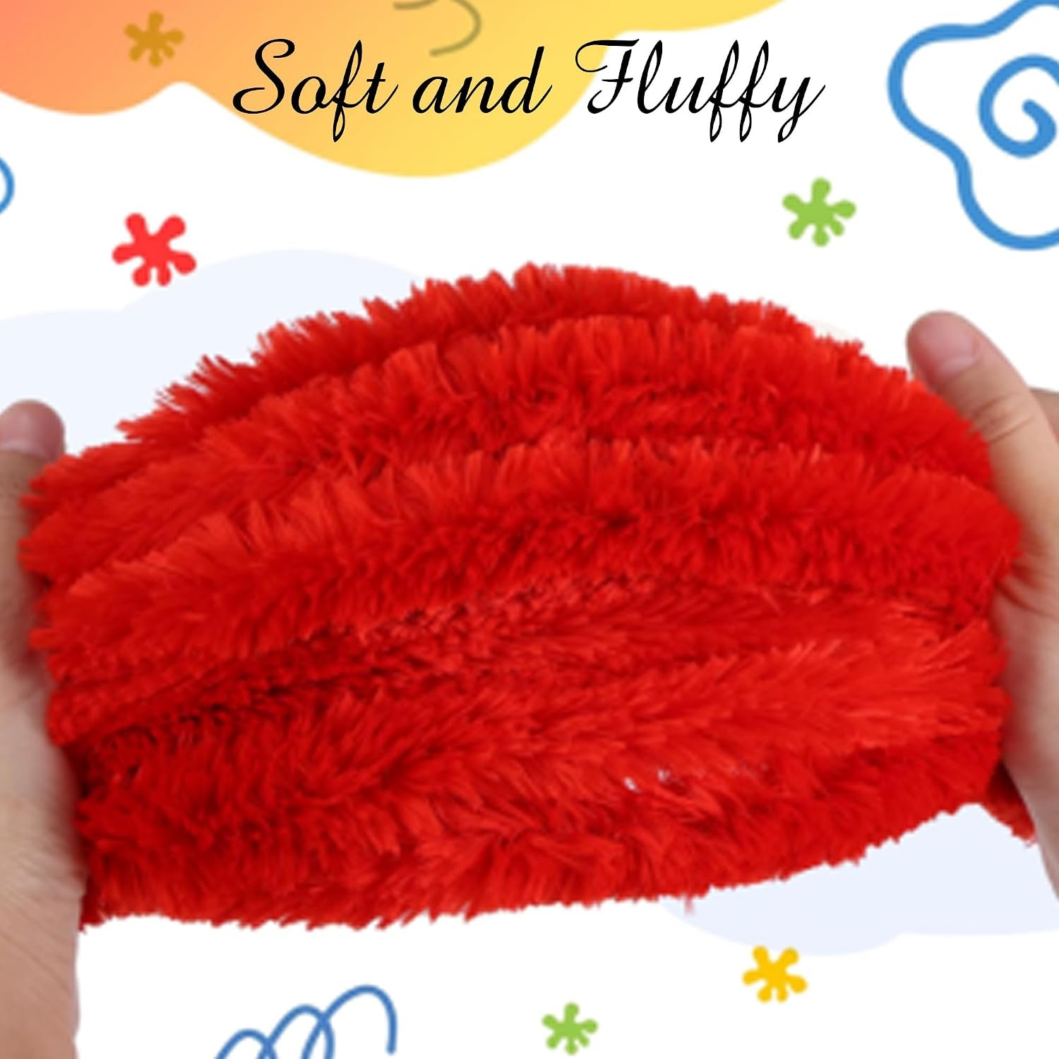 Caydo 50PCS Extra Thick Pipe Cleaners with 100pcs Eyes, Jumbo Black Chenille Stems for Kids Craft DIY Projects Creative Home Decoration(30 mm x 12 Inch)(Red)