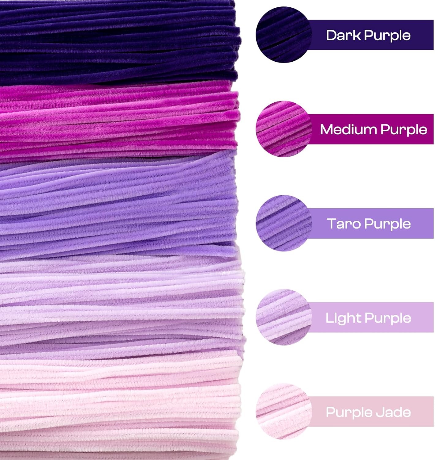Caydo 500 Pieces Blue Flowers Pipe Cleaners, Craft Chenille Stems Bulk for DIY Art and Craft Projects Creative Gift and Home Decorations(Gradient Purple)