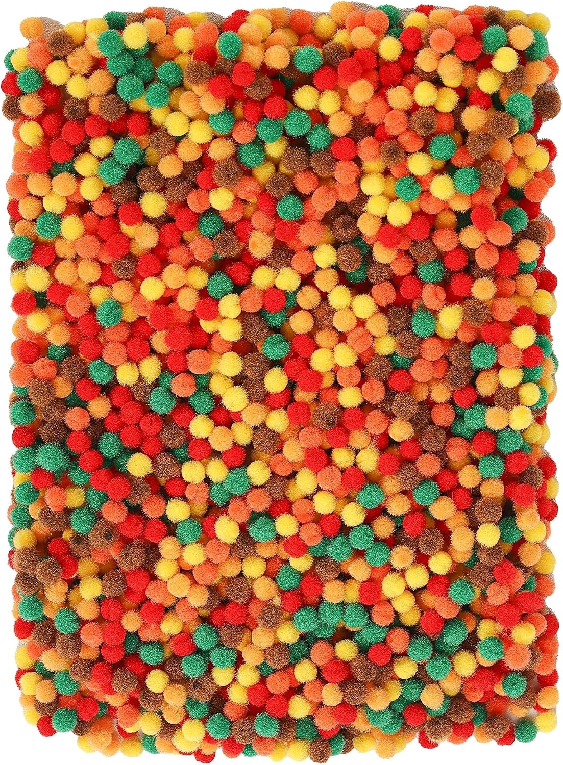 Caydo 1cm Green Pom Poms, 500 Pieces Craft Pom Poms Balls for Kids Creative Arts and Crafts Project and Home Decorations(Fall Color)
