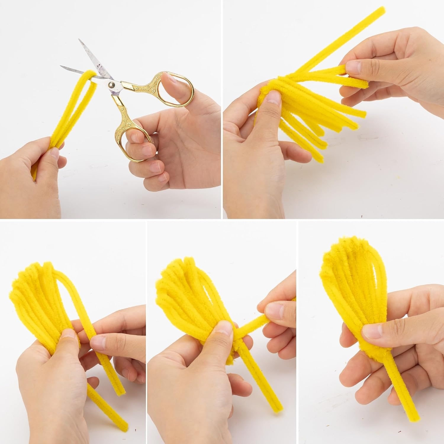 Caydo 200 Pieces Orange Pipe Cleaners for Flowers Making, Craft Chenille Stems for Kids Creative DIY Art Crafts and Home Decorations (12 Inch x 6 mm)(Gradient Green)
