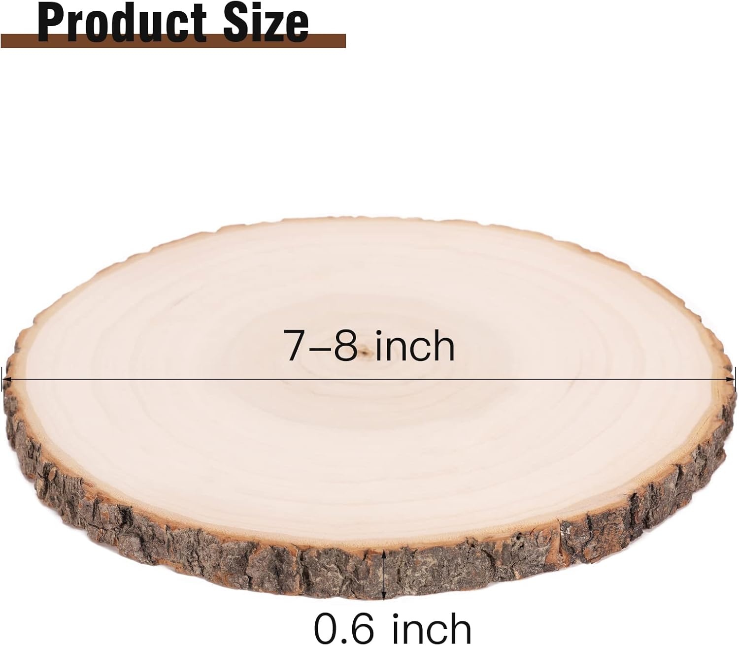 Caydo 7-8 Inch Large Unfinished Wood Slices for Centerpieces, Wood Center Pieces Decoration for Table Signage Painting Wedding Party Decoration (8 PCS)