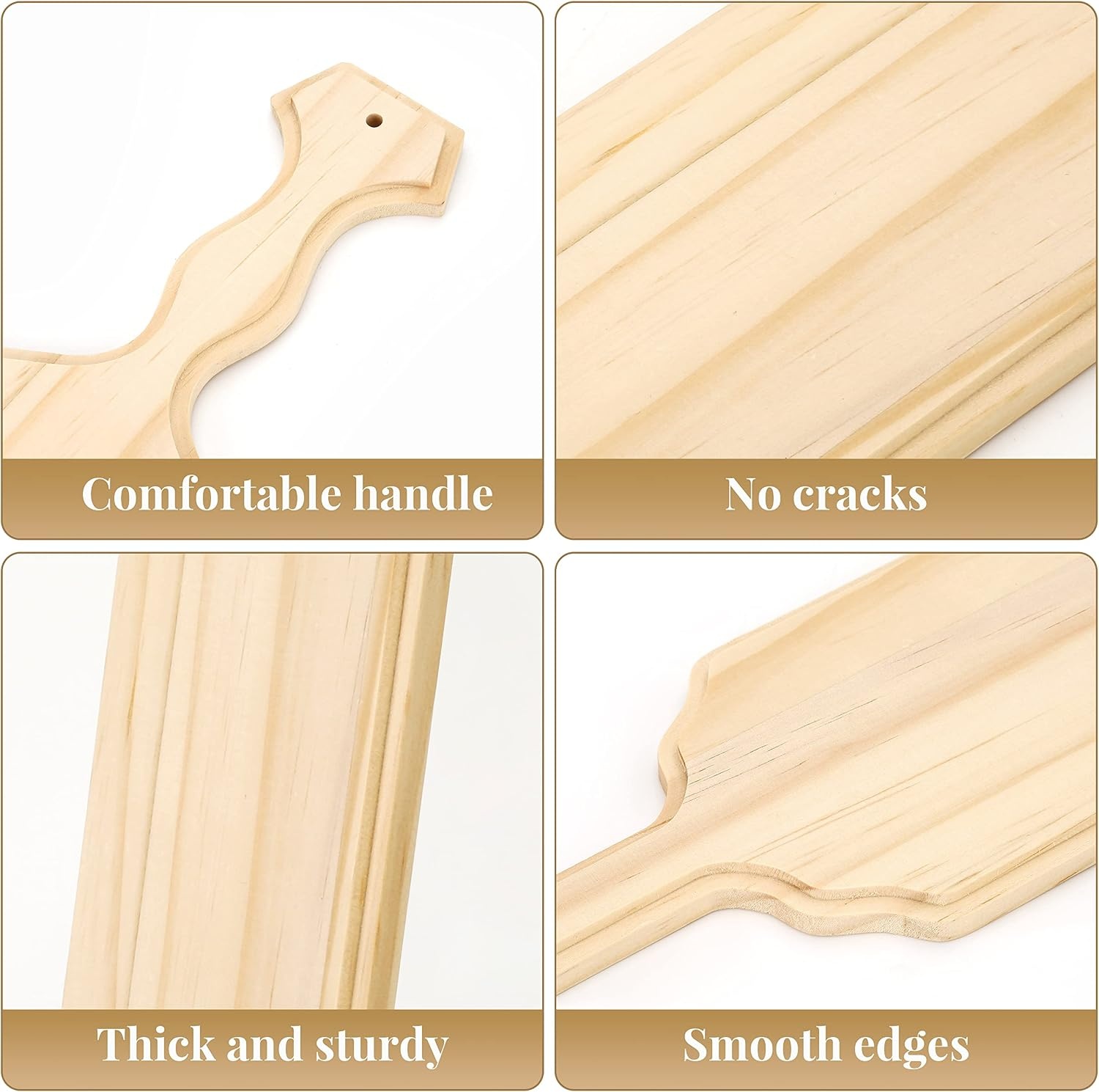 Caydo 15 Inch Unfinished Wooden Paddle, Solid Pine Wooden Paddle, Sorority Paddle with Flat Head Handle for DIY Drawing, Wedding Decoration