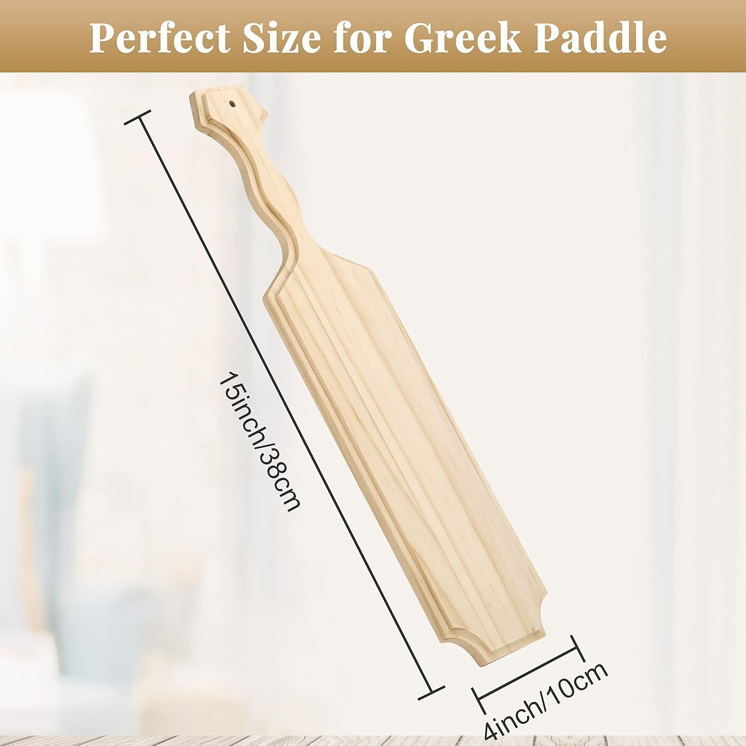 Caydo 15 Inch Unfinished Wooden Paddle, Solid Pine Wooden Paddle, Sorority Paddle with Flat Head Handle for DIY Drawing, Wedding Decoration