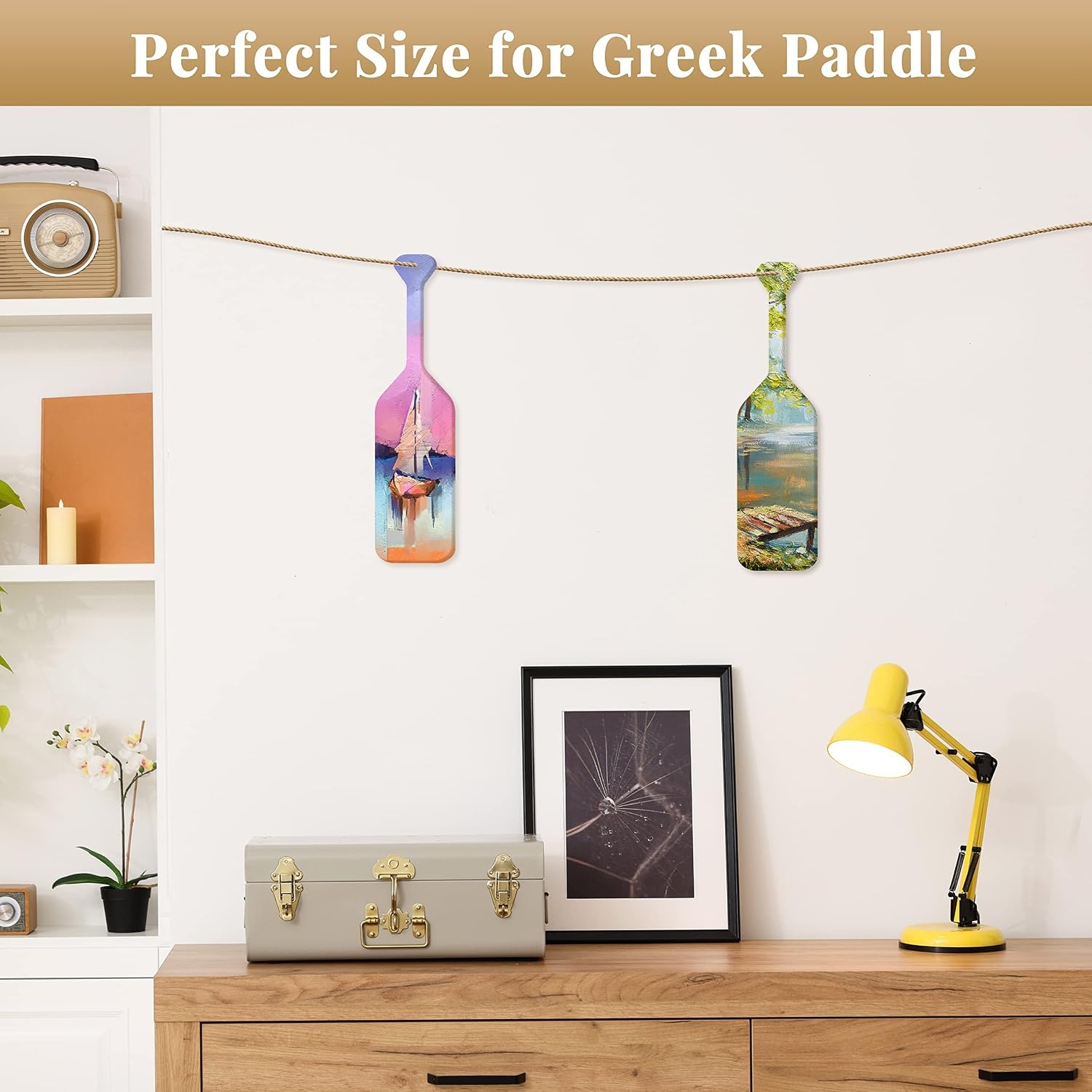 Caydo 15 Inch Unfinished Wooden Paddle, Solid Pine Wood Paddle, Smooth DIY Sorority Paddle for Art Crafts, Wall Decoration