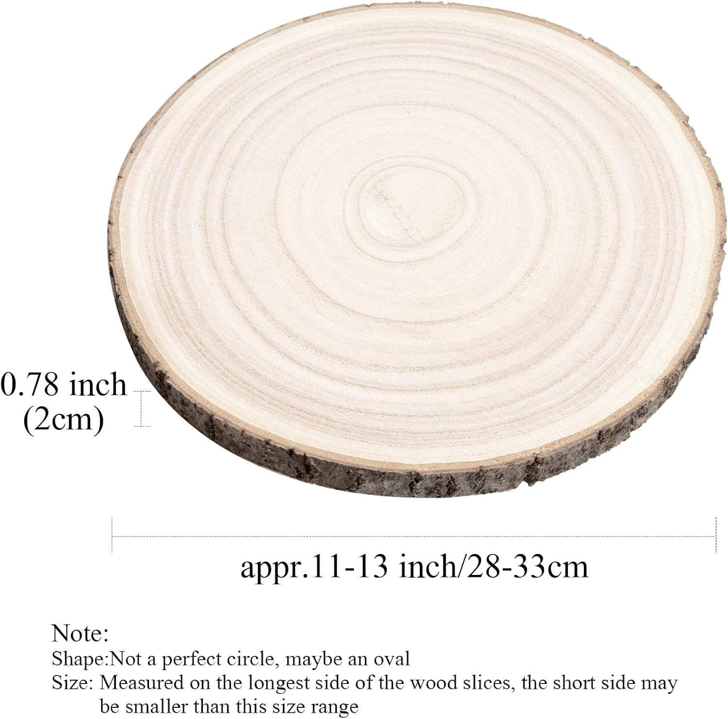 Caydo 3 Pieces 12-13 Inch Large Wood Slices for Wedding Table Centerpiece Decoration, Home Decoration, DIY Projects, Housewarming
