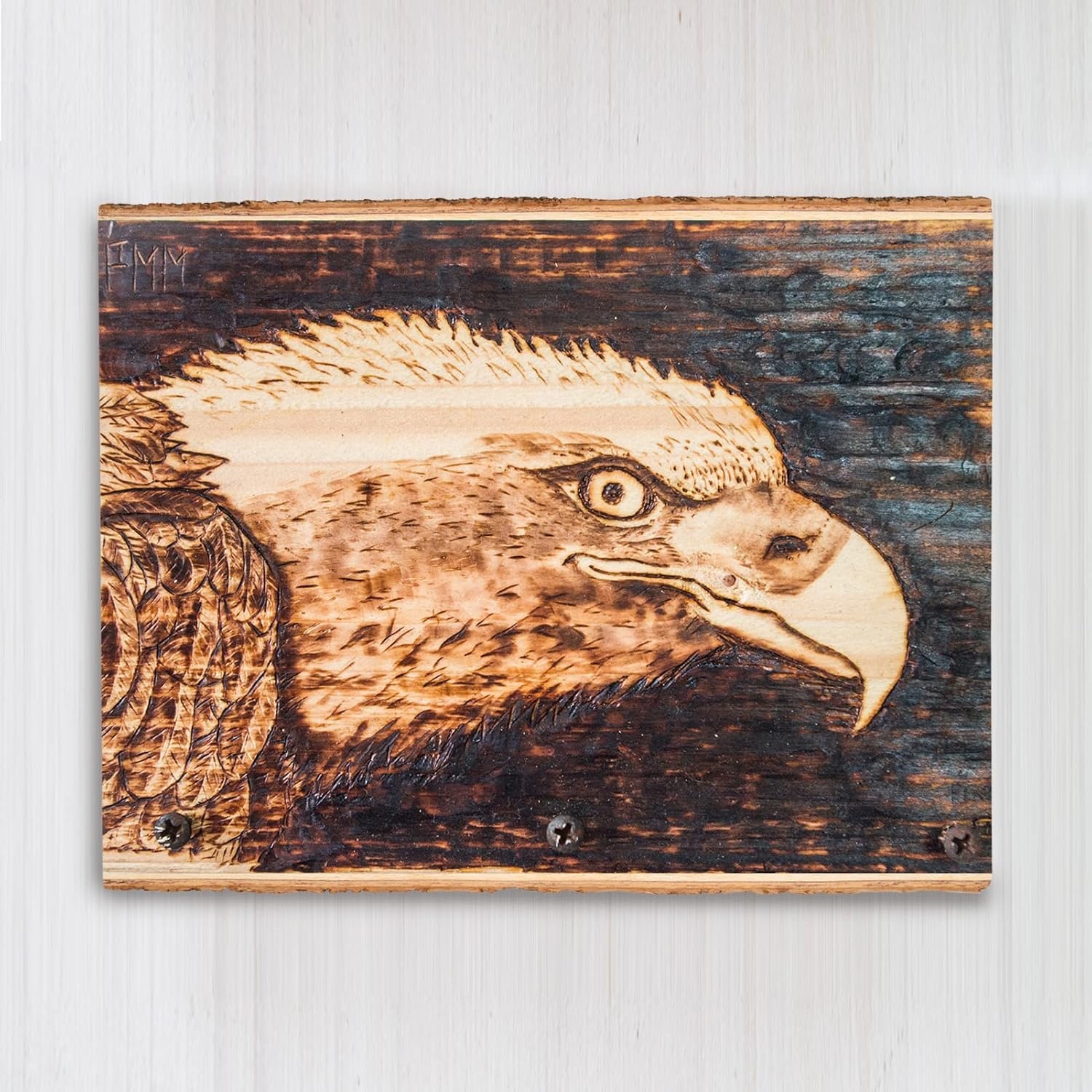 Caydo 2 Pieces 16 Inch Large Natural Rectangle Wood Plank with Bark for Woodburning, Pyrography, Picnic, Wedding Party, and Home Decoration