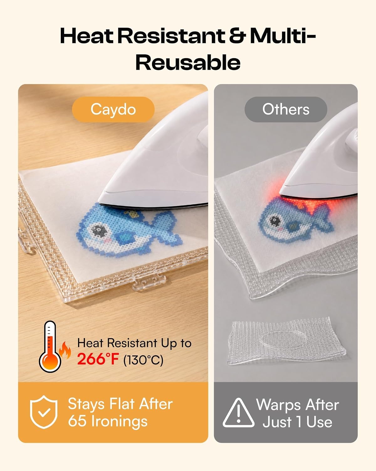 Caydo Diamond Painting Storage Containers Trays wit Lids | Thicker Clear Plates, Longer Pegs for Toddlers, Interlocking for Big Pixel Art,Highly Reusable Anti-Warping Pegboards