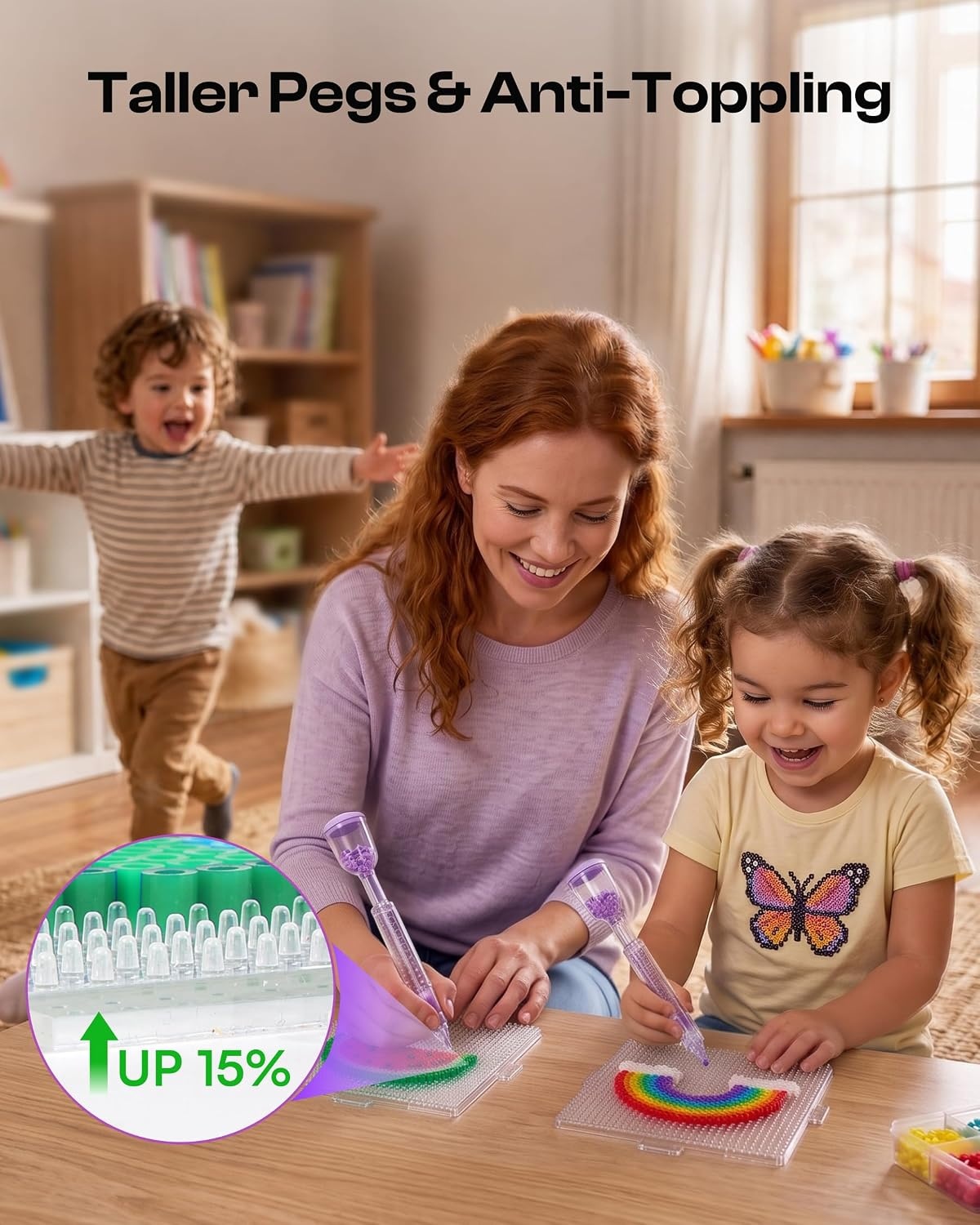 Caydo Diamond Painting Storage Containers Trays wit Lids | Thicker Clear Plates, Longer Pegs for Toddlers, Interlocking for Big Pixel Art,Highly Reusable Anti-Warping Pegboards