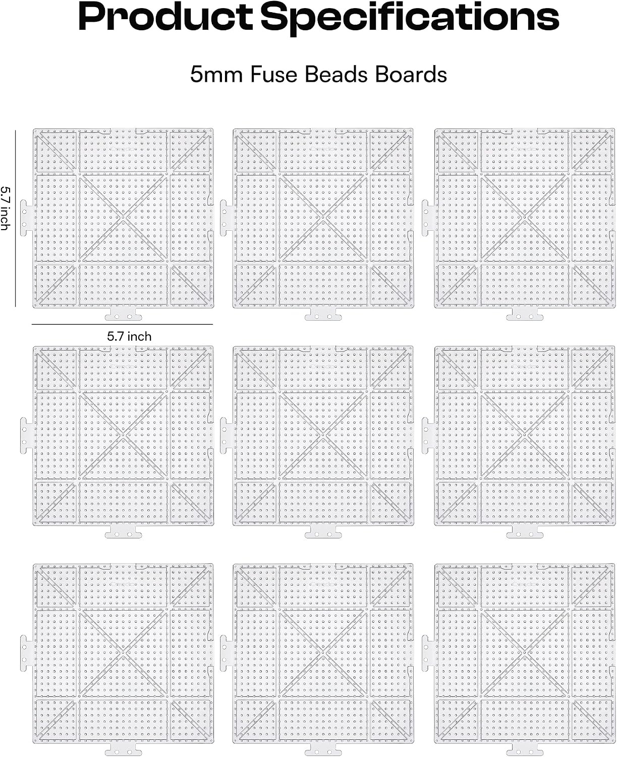 Caydo Diamond Painting Storage Containers Trays wit Lids | Thicker Clear Plates, Longer Pegs for Toddlers, Interlocking for Big Pixel Art,Highly Reusable Anti-Warping Pegboards