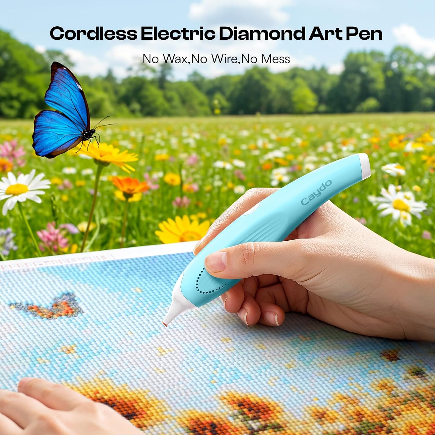 Caydo Cordless Electric Diamond Painting Pen with Diamond Painting Kit for Adults with Custom Design App