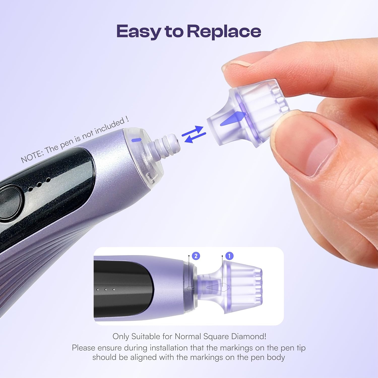 Caydo Square Replacement Drill Tip for EP4, Great for Square Diamonds, Used Electric Diamond Art Pens with Light
