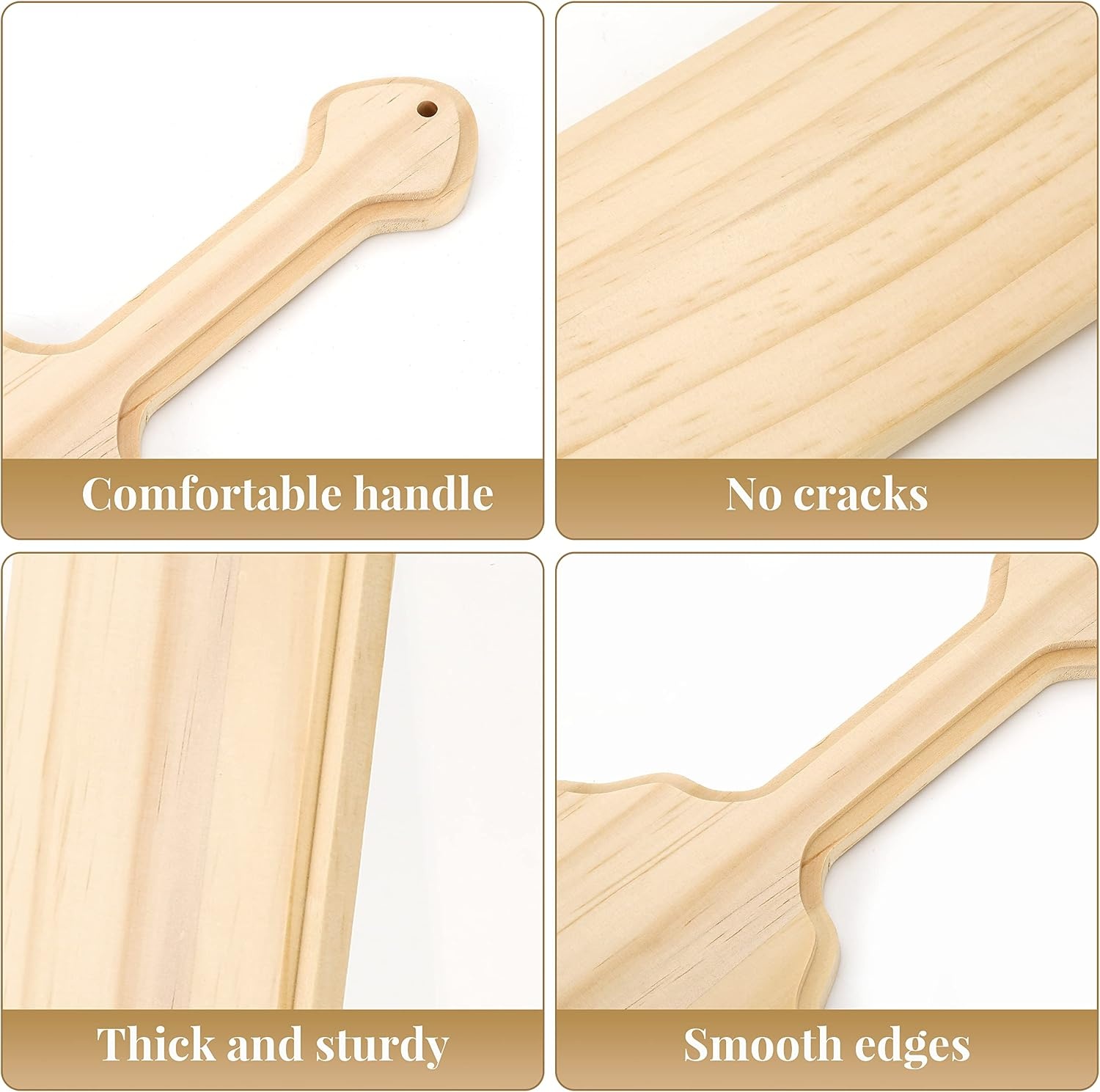 Caydo 15 Inch Unfinished Wooden Paddle, Greek Fraternity Paddle, Solid Pine Sorority Paddle for DIY Arts Decoration(15 Inch-Style B (Pack of 2))
