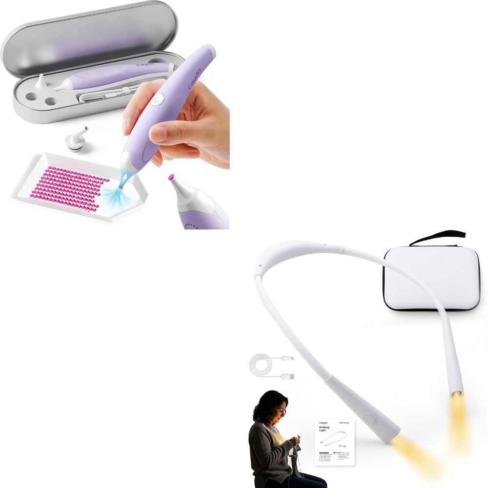 Cordless Electric Diamond Painting Pen and Knitting Light with Storage Bag