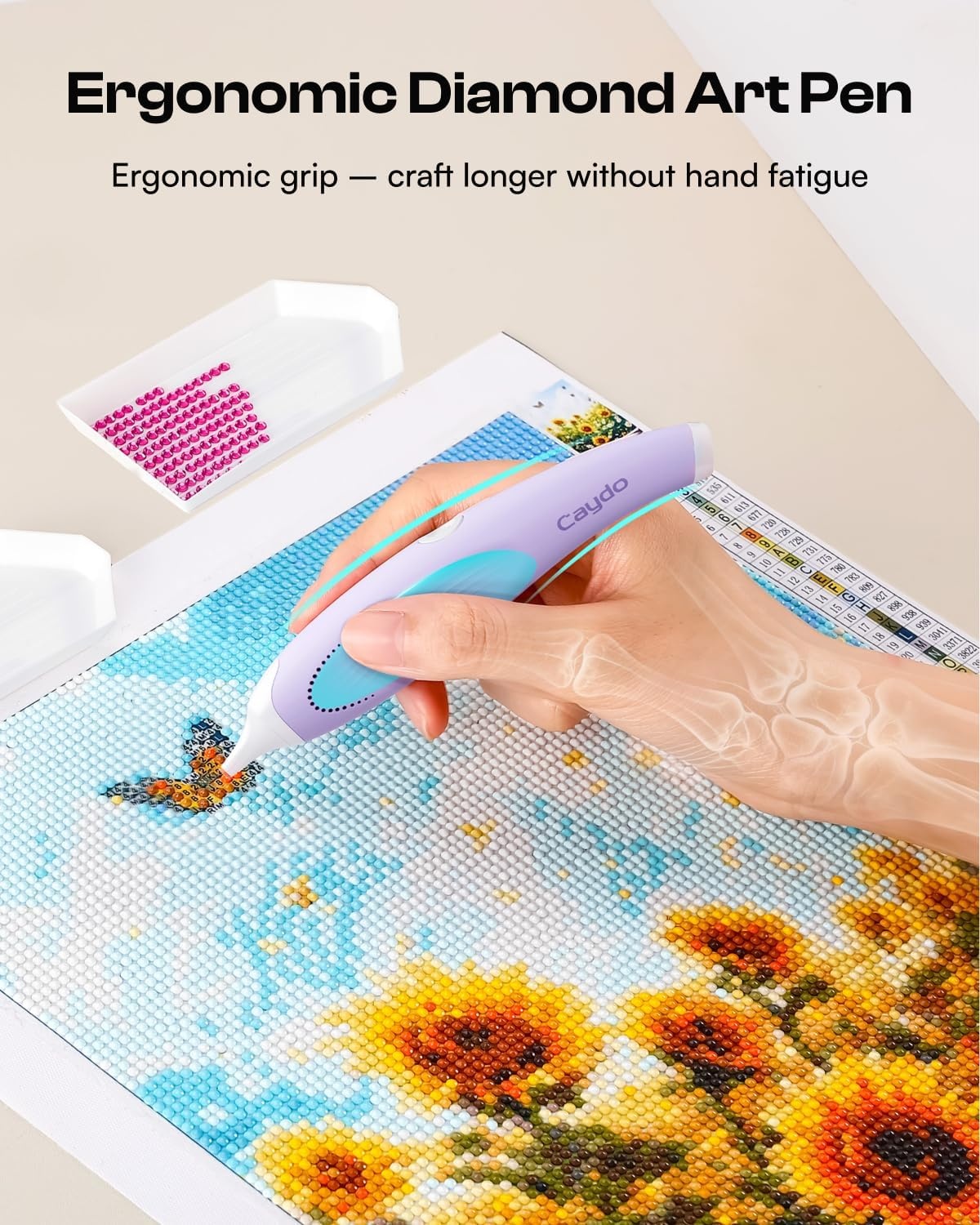 Caydo Electric Diamond Art Pen for Diamond Pating,Ergonomic Vacuum Art Tool