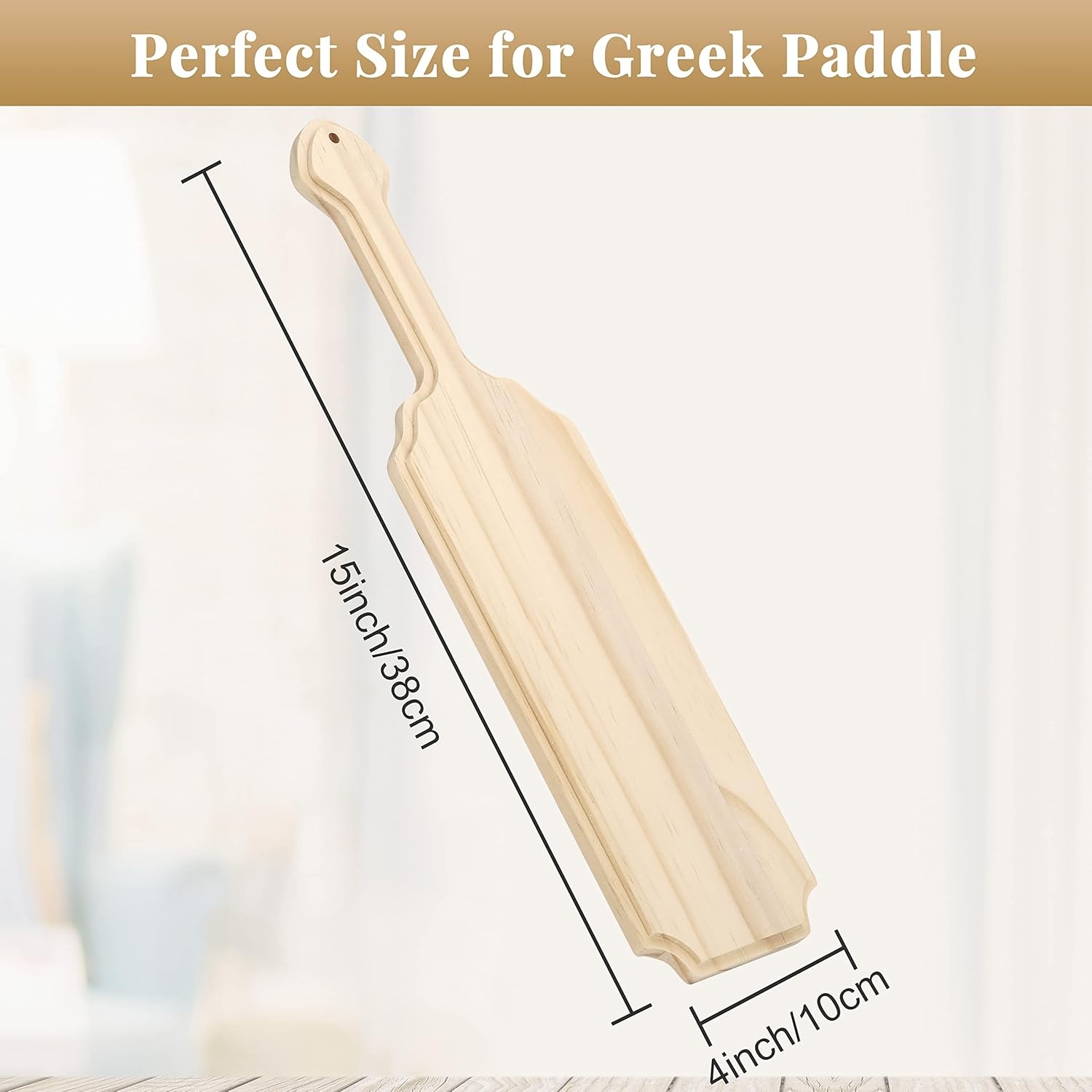 Caydo 15 Inch Unfinished Wooden Paddle, Greek Fraternity Paddle, Solid Pine Sorority Paddle for DIY Arts Decoration(15 Inch-Style B)