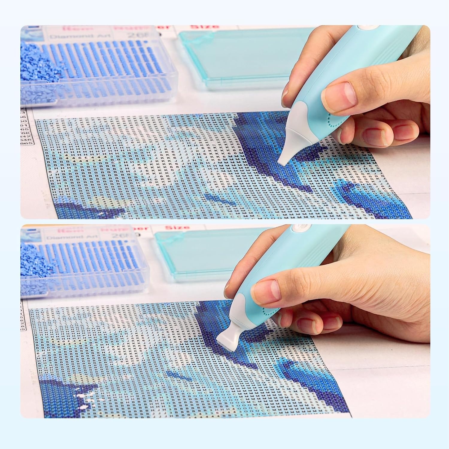 Caydo 24 PCS Diamond Painting Storage Containers Trays wit Lids, 3 Size | 4 in 1 Functional Diamond Painting Trays, Multi-Slot Design System, Static-Free Deep Groove Design, Organizer for Diamond Art