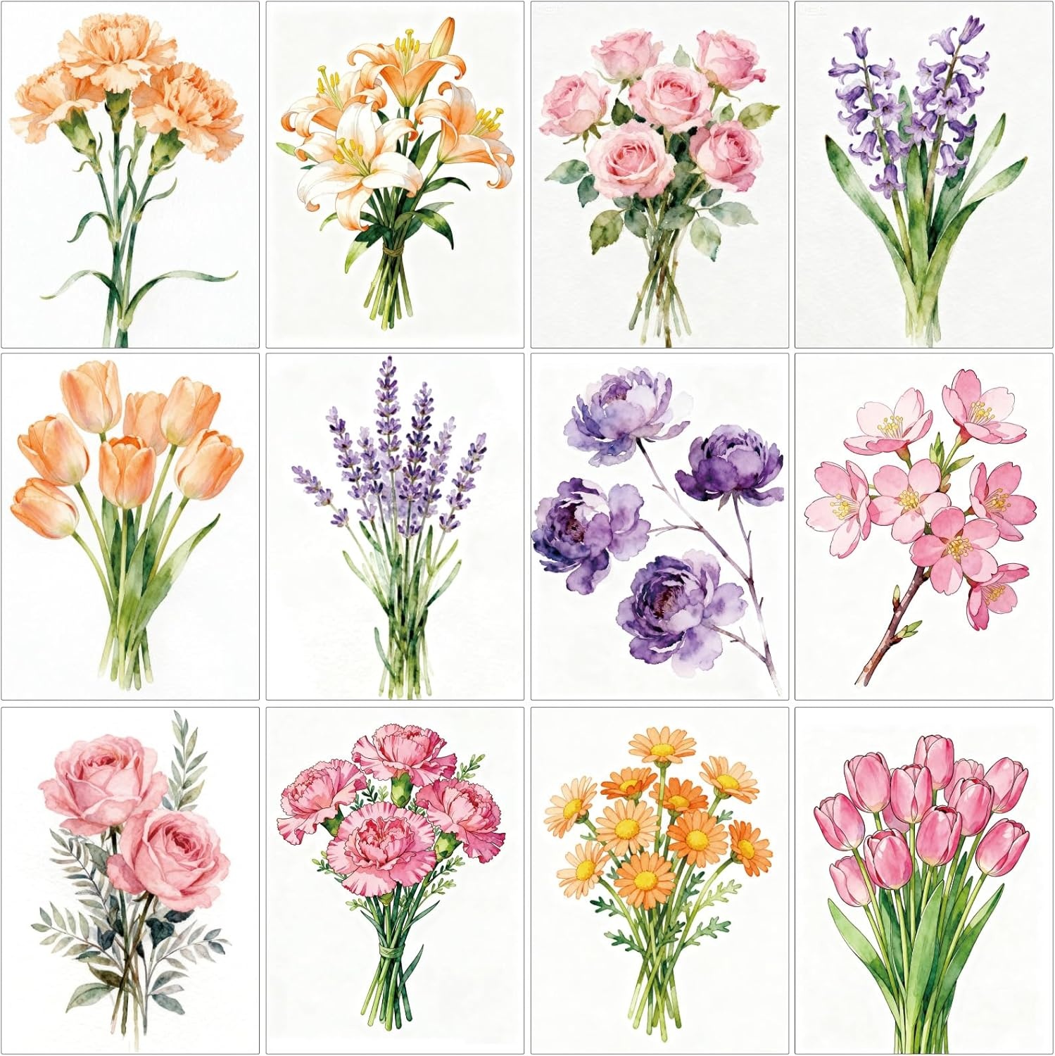 Caydo 12 Pack Sea Breeze Themed Diamond Painting Kits for Adults Full Drill 5D DIY Paint Gem Art A Relaxing Craft for Home Wall Decor(6x6inch)(Floral)