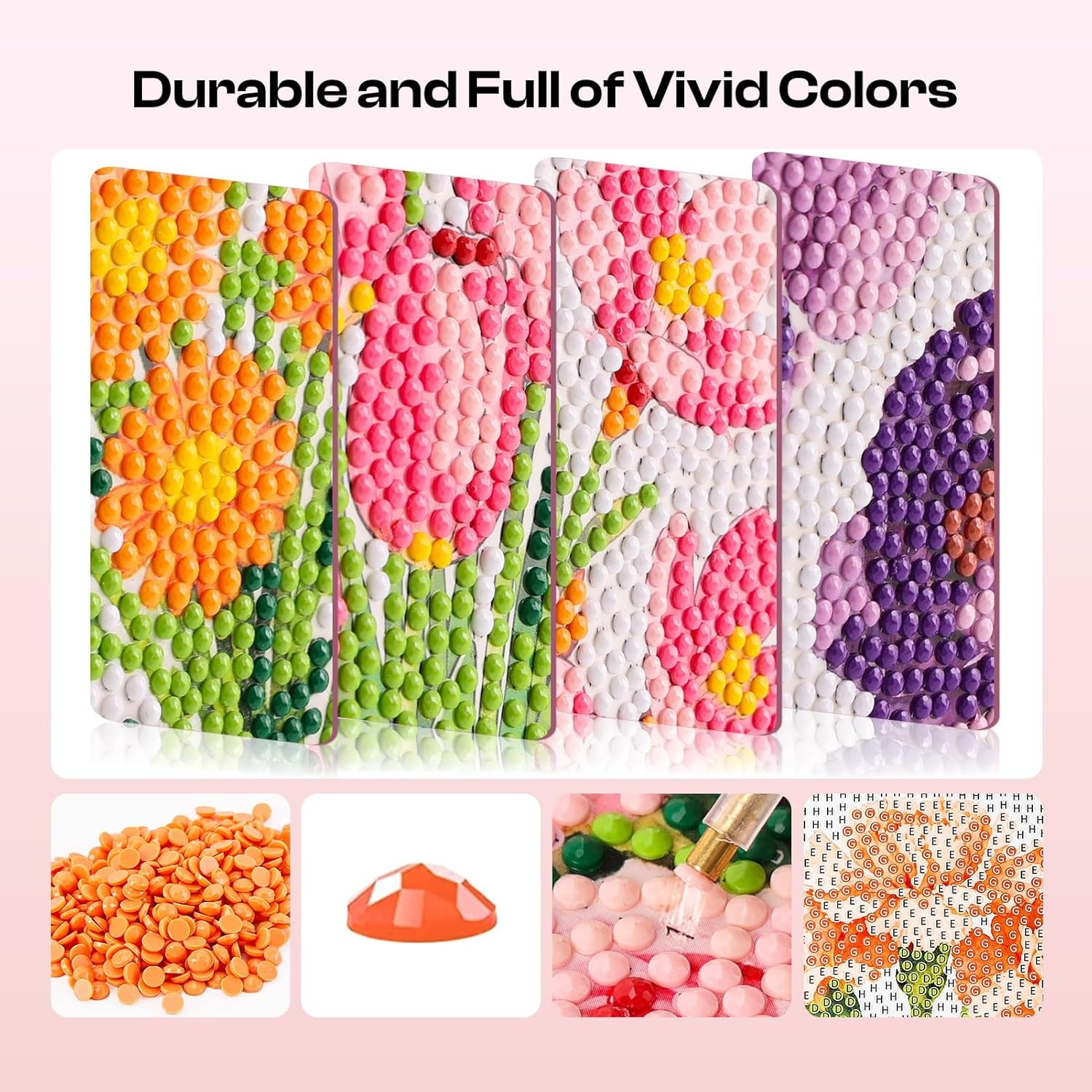 Caydo 12 Pack Sea Breeze Themed Diamond Painting Kits for Adults Full Drill 5D DIY Paint Gem Art A Relaxing Craft for Home Wall Decor(6x6inch)(Floral)
