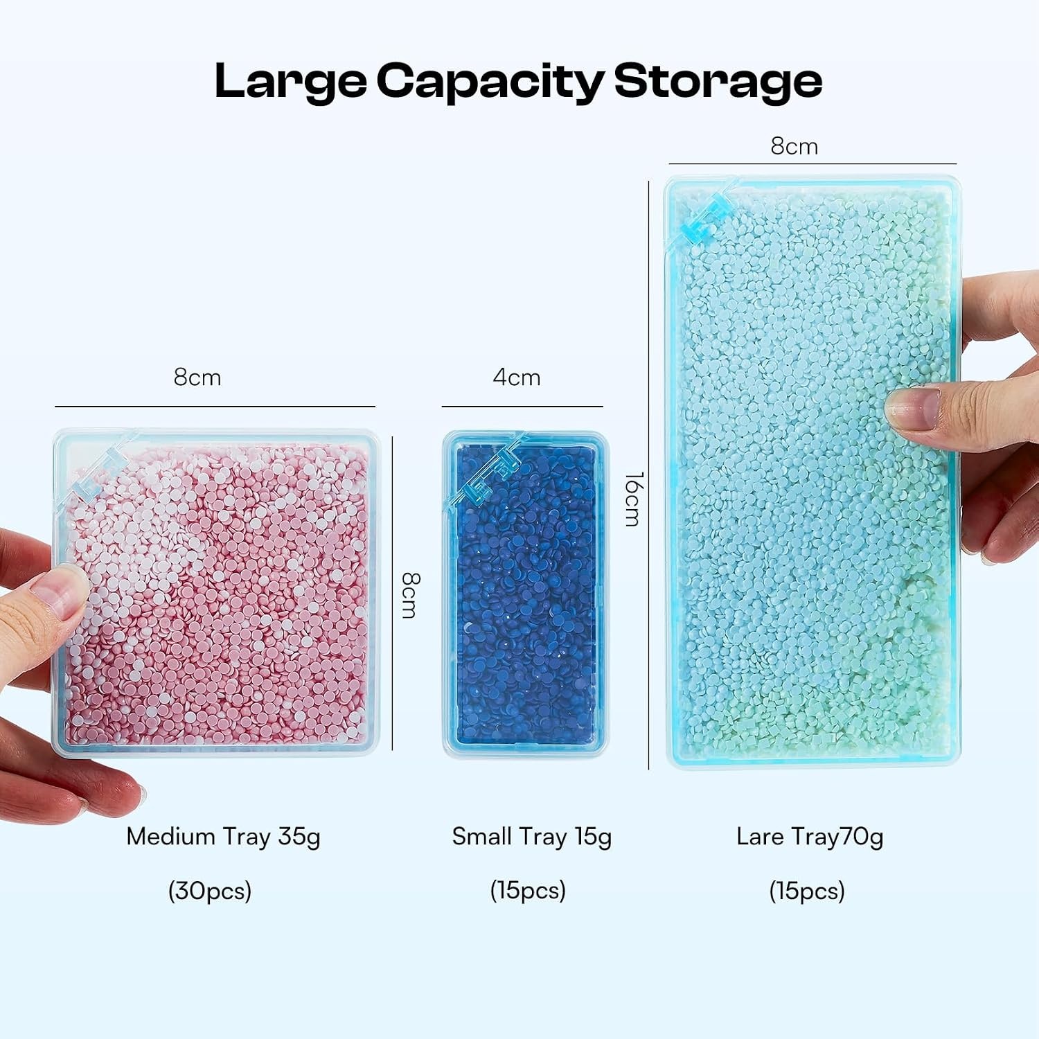 Caydo 24 PCS Diamond Art Storage Trays with Lids, 2-in-1 Diamond Art Accessories for Diamond Arrangement & Storage(60pcs)