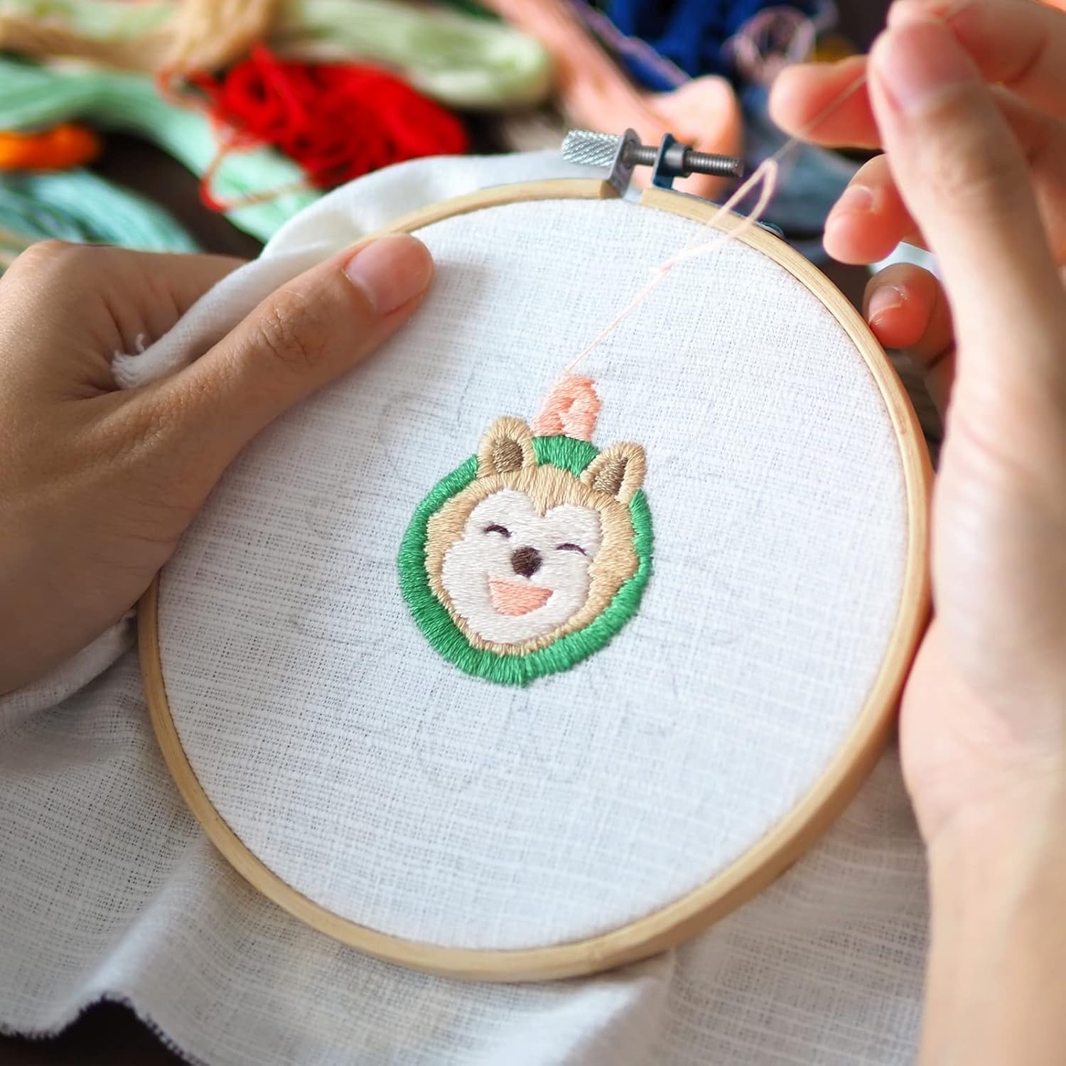 Caydo 24 Pieces 5 Inch Embroidery Hoops Bulk, Cross Stitch Hoop Embroidery Frame for Art Craft Handy Sewing and Christmas Wall Decoration(6 Inch)