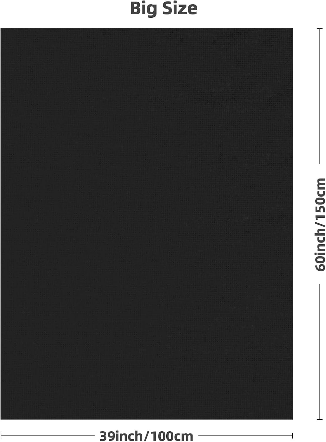 Caydo Aida Cloth 11 Count White Classic Reserve Cross Stitch Fabric Embroidery Fabric Squares 39 by 60 Inch Big Size(Black)