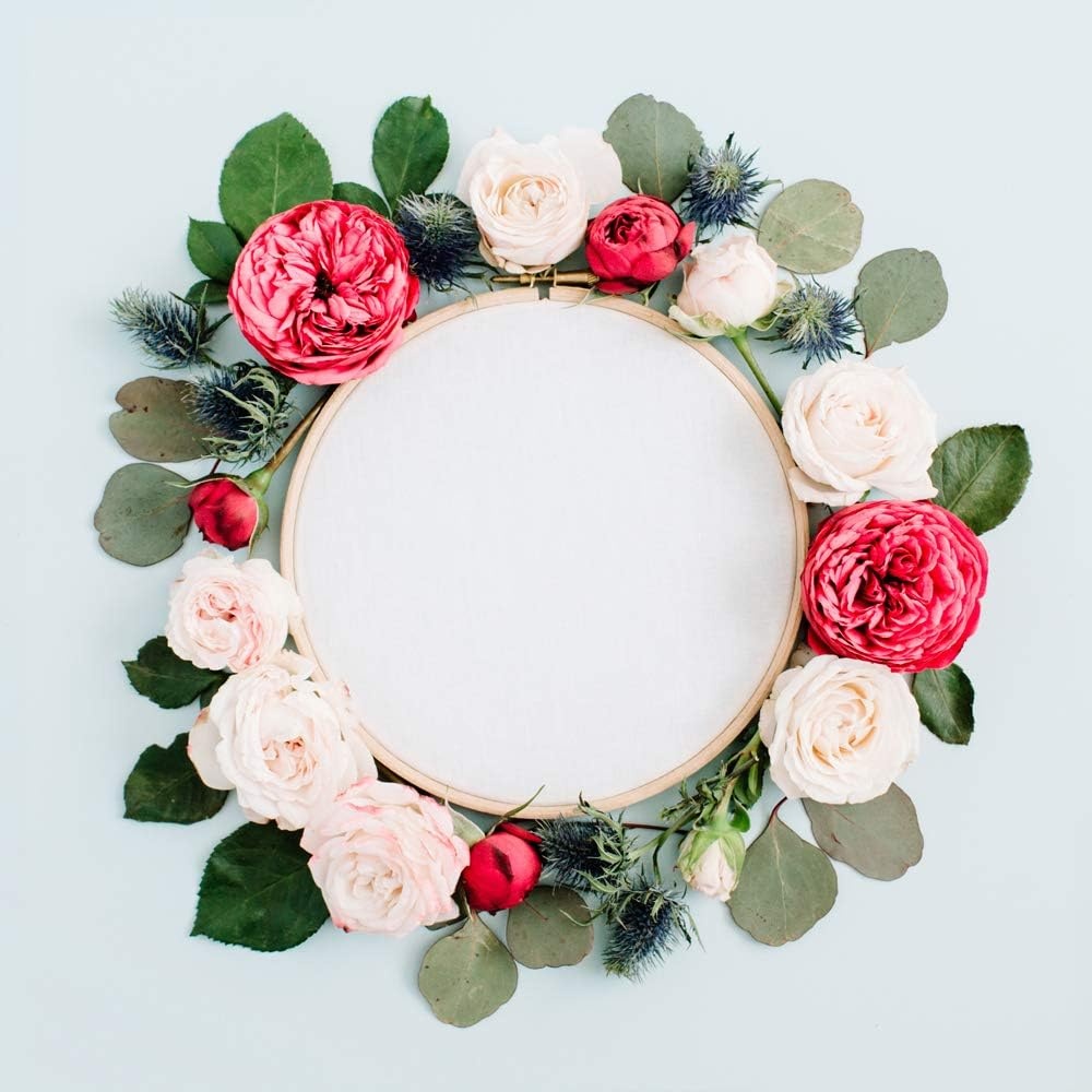 Caydo 6 Pieces 6 Inch Embroidery Hoop with Metal Screw, Round Embroidery Hoops Set, Bamboo Cross Stitch Hoop Ring, Embroidery Frames for Art Craft Sewing, Home Ornaments(16 INCH)