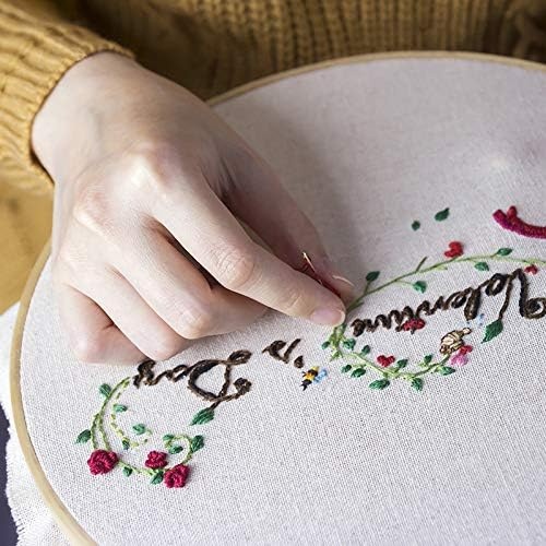 Caydo 6 Pieces 6 Inch Embroidery Hoop with Metal Screw, Round Embroidery Hoops Set, Bamboo Cross Stitch Hoop Ring, Embroidery Frames for Art Craft Sewing, Home Ornaments(16 INCH)
