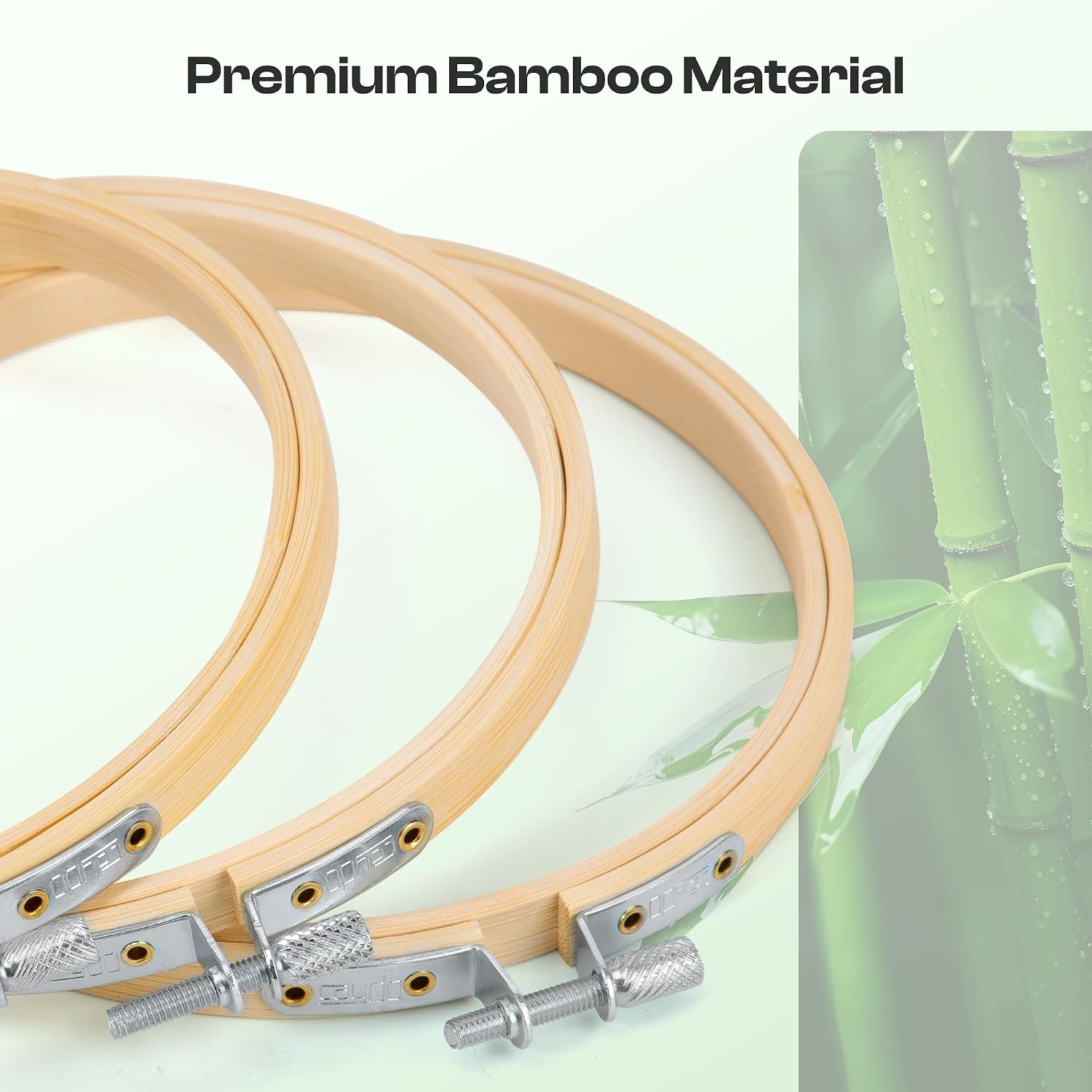 Caydo 6 Pieces 6 Inch Embroidery Hoop with Metal Screw, Round Embroidery Hoops Set, Bamboo Cross Stitch Hoop Ring, Embroidery Frames for Art Craft Sewing, Home Ornaments(6 INCH)