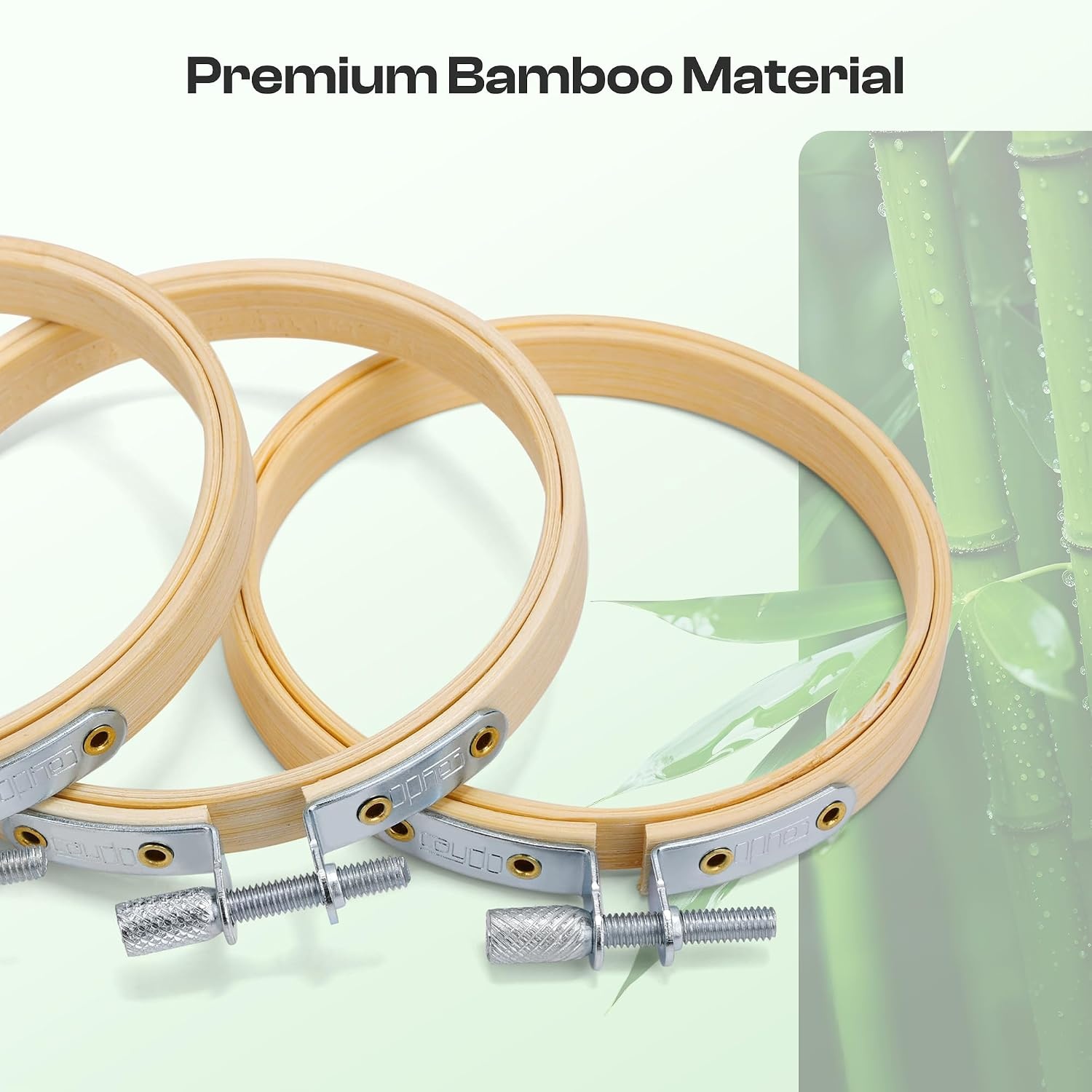 Caydo 6 Pieces 6 Inch Embroidery Hoop with Metal Screw, Round Embroidery Hoops Set, Bamboo Cross Stitch Hoop Ring, Embroidery Frames for Art Craft Sewing, Home Ornaments(3 INCH)