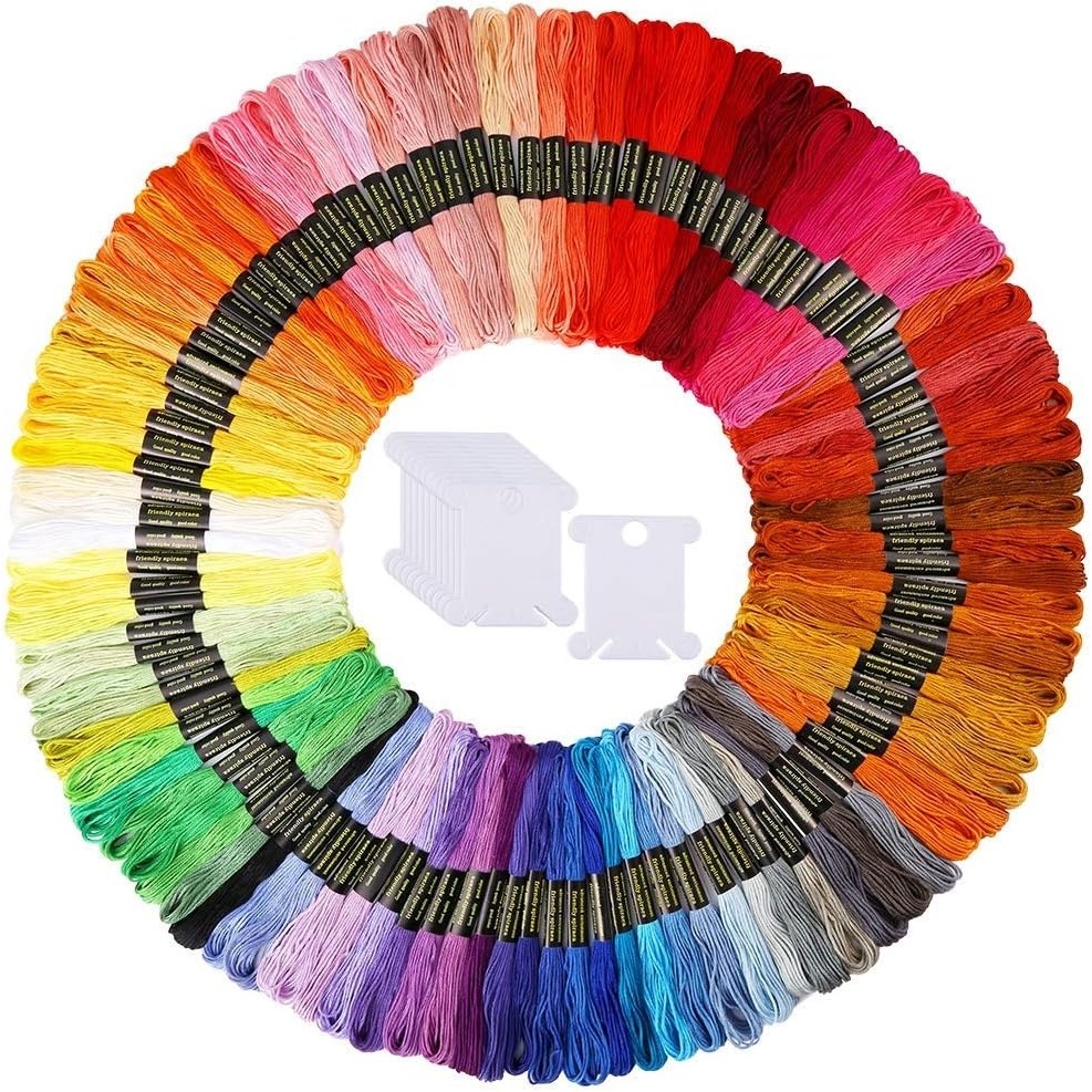 Caydo 100 Skeins Embroidery Floss, Friendship Bracelets String with 12 Pieces Floss Bobbins