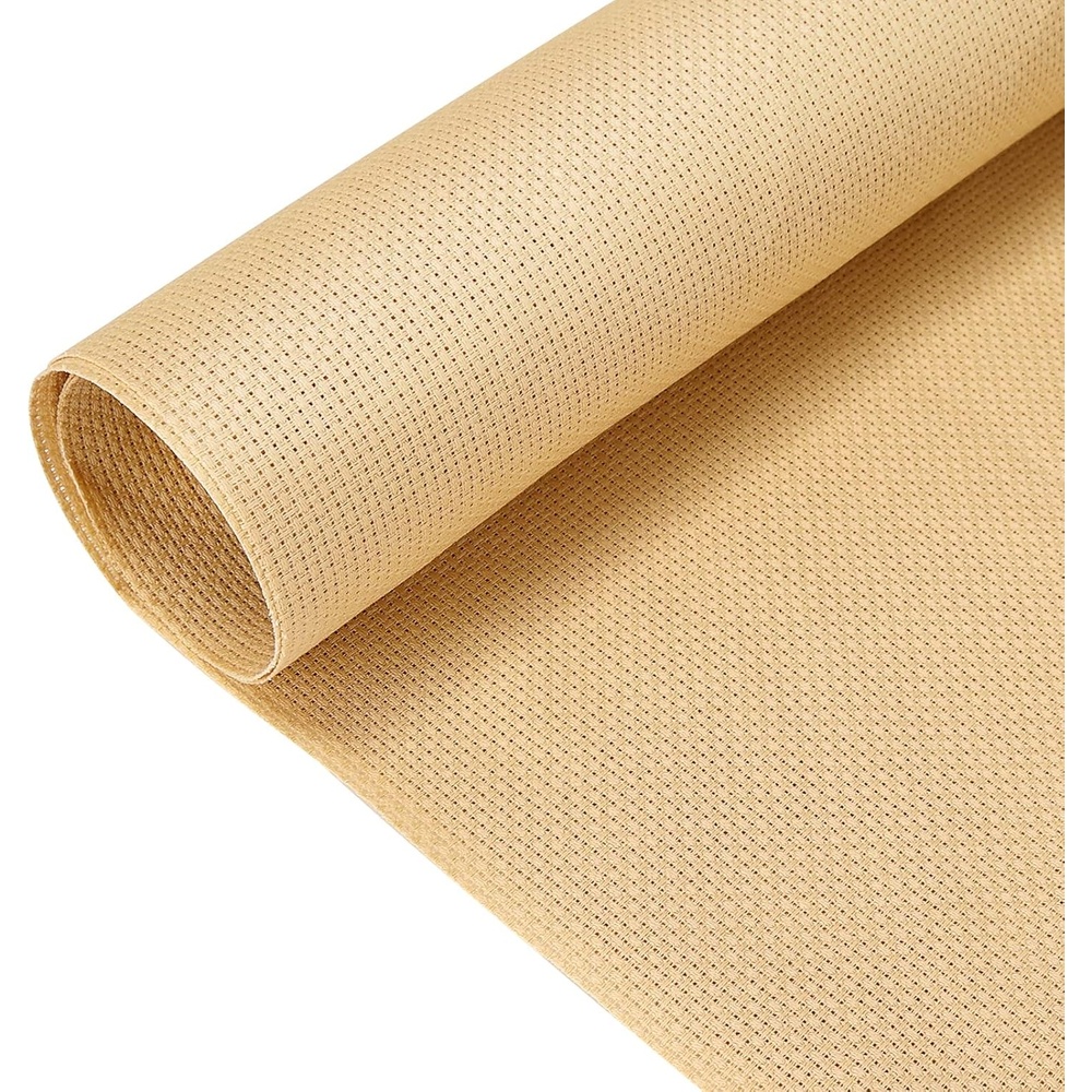 Caydo 39 by 25.6 Inch Aida Cloth 14 Count Classic Reserve Big Size Cross Stitch Cloth Fabric for Handmade Crafts and Needlework (Khaki)