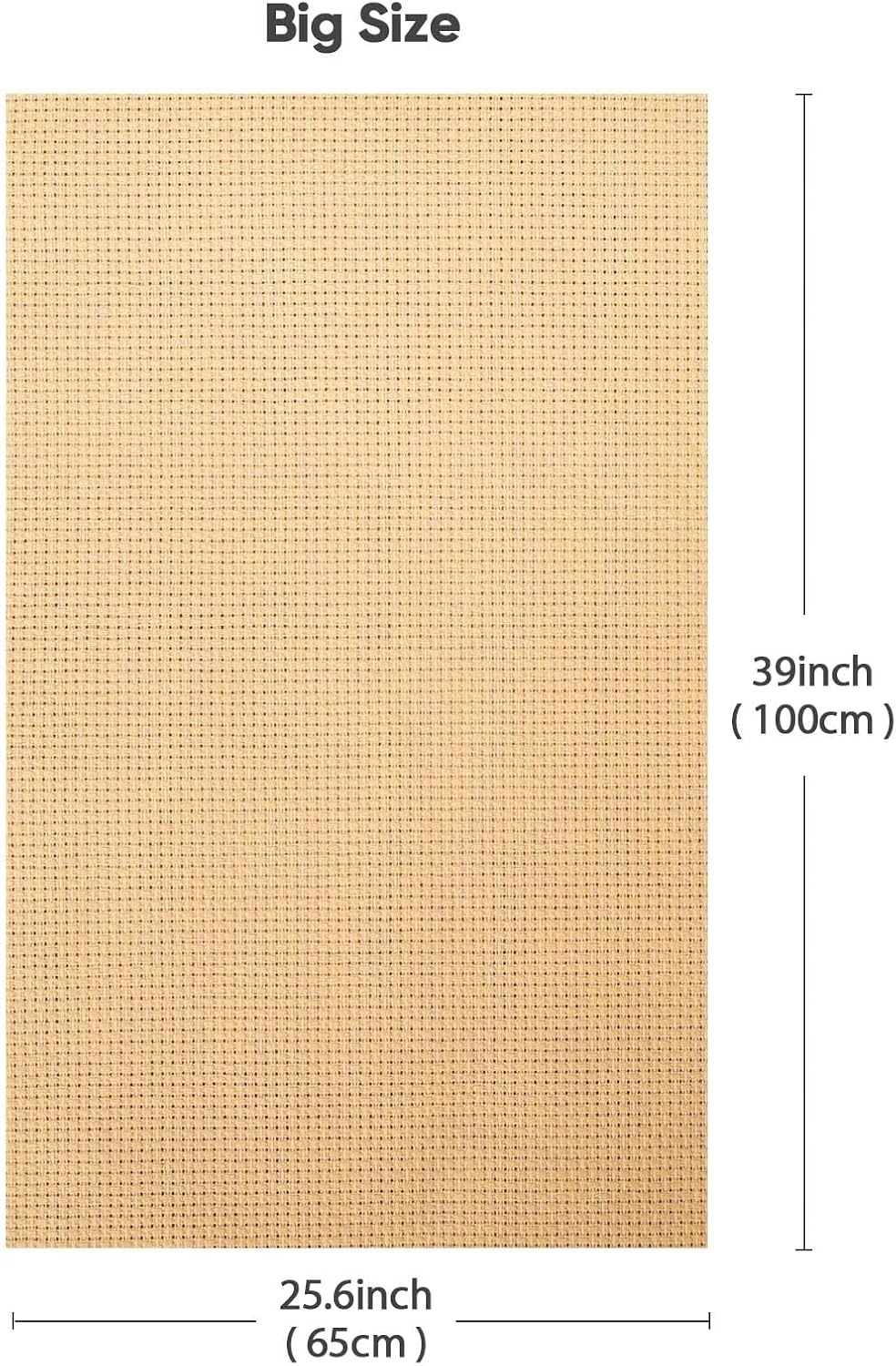 Caydo 39 by 25.6 Inch Aida Cloth 14 Count Classic Reserve Big Size Cross Stitch Cloth Fabric for Handmade Crafts and Needlework (Khaki)