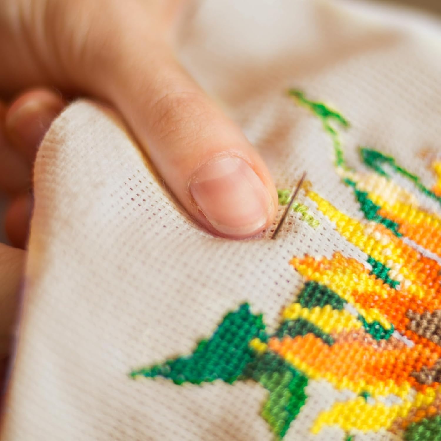 Caydo 6 Pieces Aida Cloth 14 Count White Cross Stitch Fabric for Craft Embroidery, Handmade Needlework, DIY Handicrafts, 12 by 18-Inch(Linen)