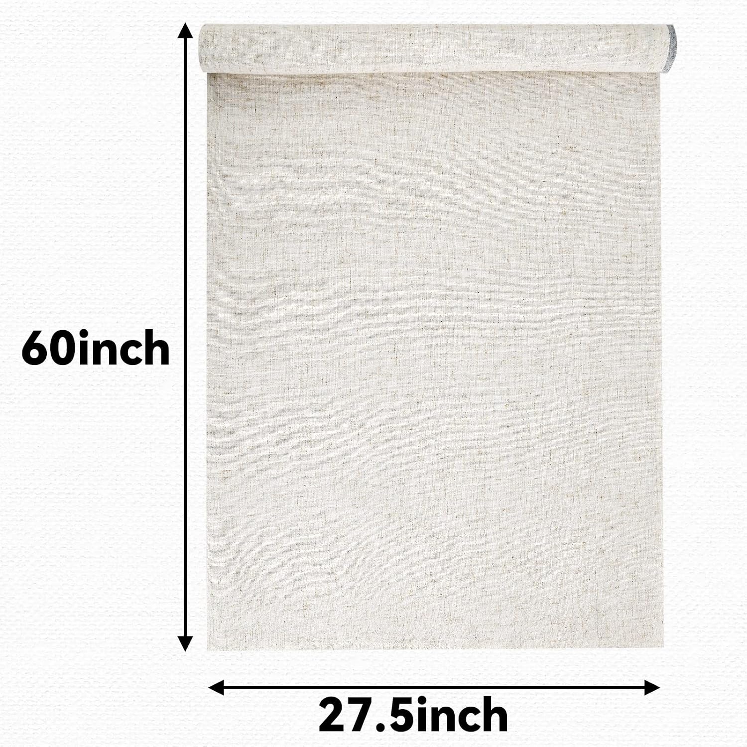 Caydo 60 by 27.5 Inch Linen Fabric, Large Size Linen Fabric Cloth for Needlework, Dressmaking, Bag, Embroidery, Tablecloths and Garments Craft