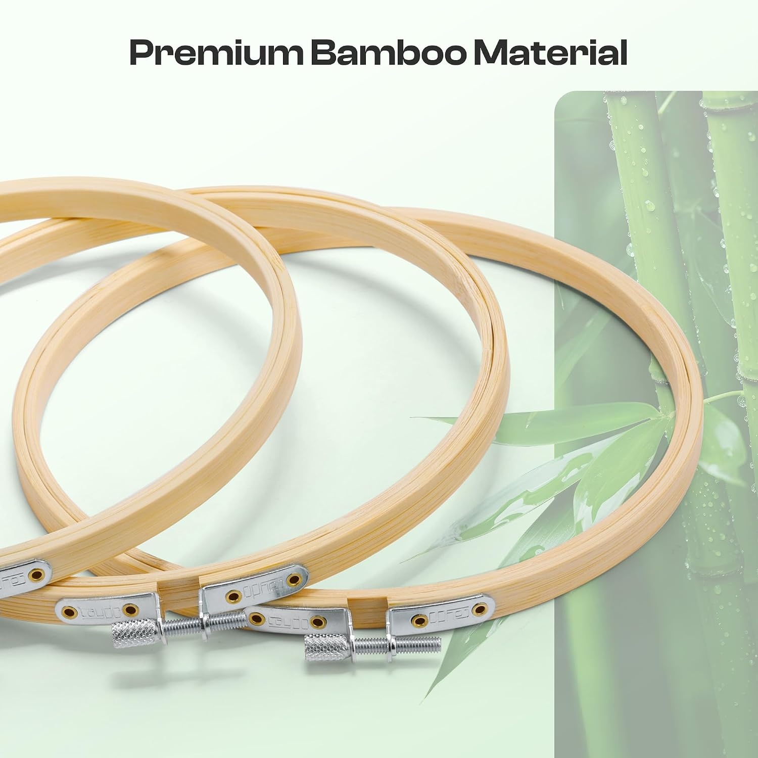 Caydo 6 Pieces 6 Inch Embroidery Hoop with Metal Screw, Round Embroidery Hoops Set, Bamboo Cross Stitch Hoop Ring, Embroidery Frames for Art Craft Sewing, Home Ornaments(7 INCH)
