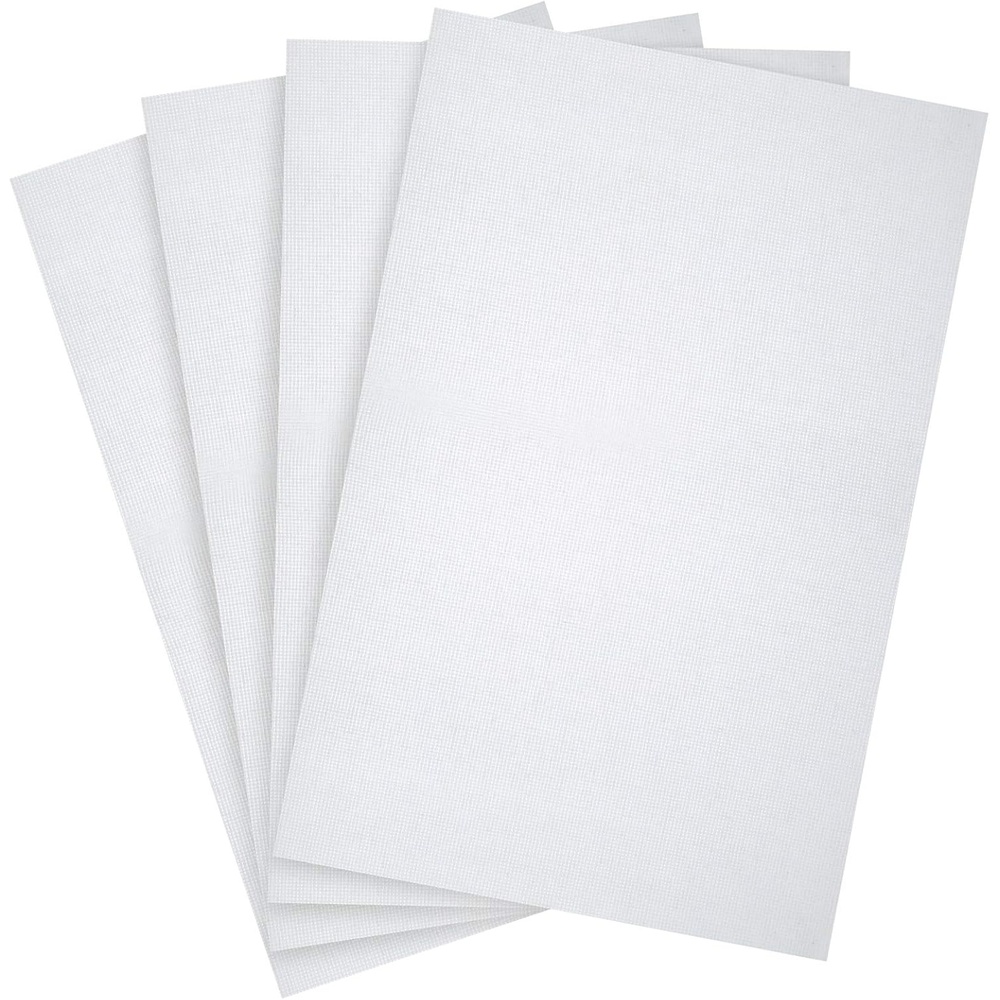 Caydo 4 Pieces 18 Count Aida Cloth Cross Stitch Fabric Embroidery Cloth, White
