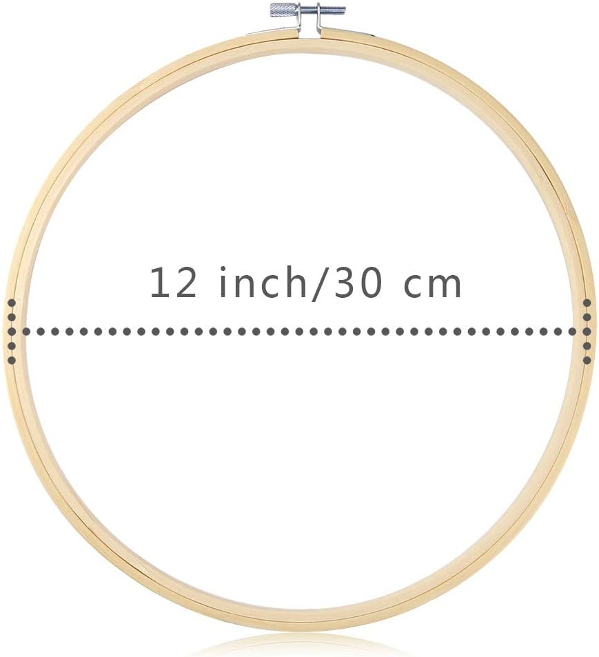 Caydo 3 Pack 12 Inch Wood Embroidery Hoop Circle Cross Stitch Hoop Ring for Art Craft Handy Sewing(12 INCH)