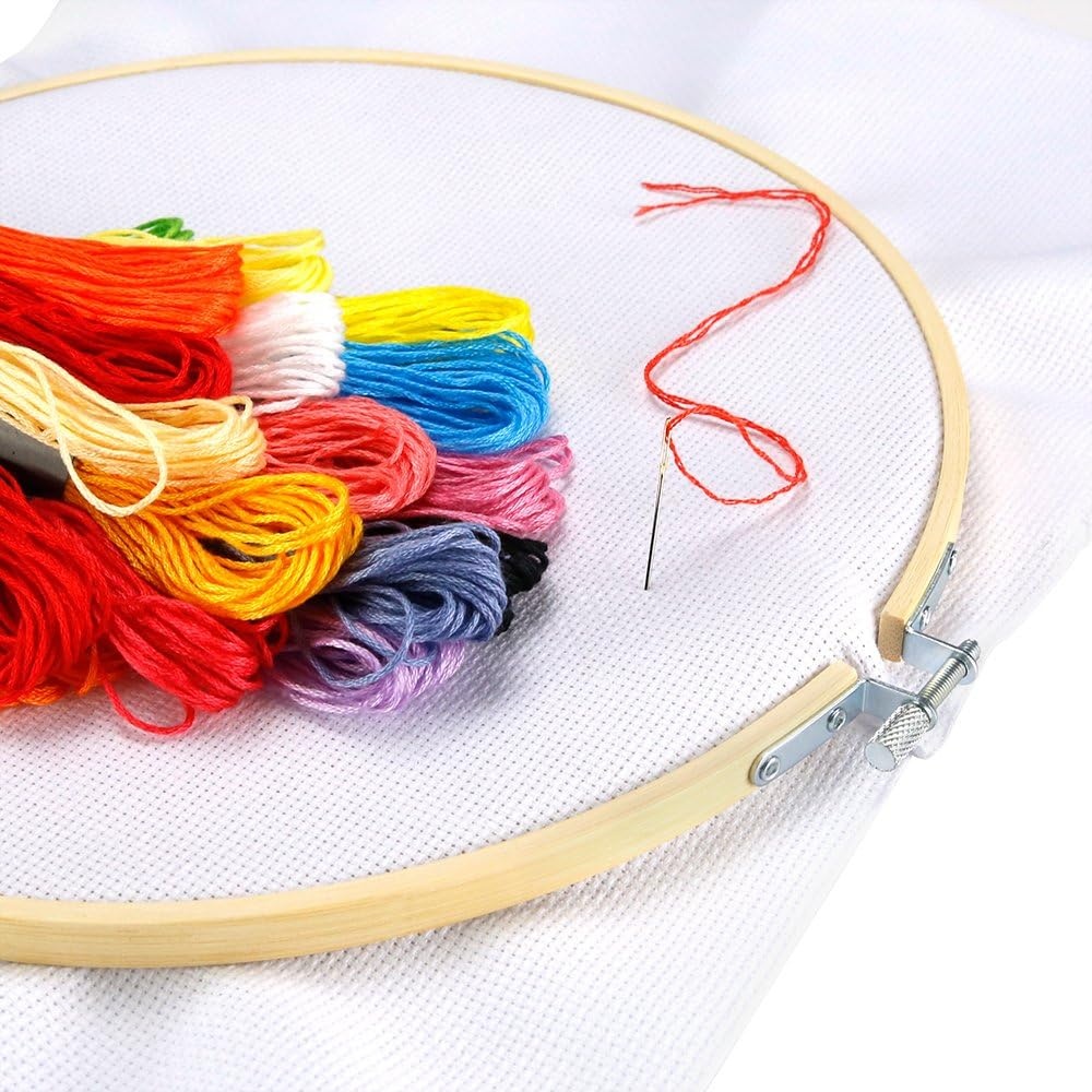 Caydo 3 Pack 12 Inch Wood Embroidery Hoop Circle Cross Stitch Hoop Ring for Art Craft Handy Sewing(12 INCH)