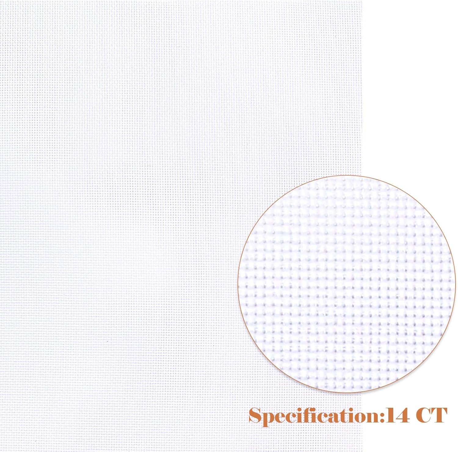 Caydo 6 Pieces Aida Cloth 14 Count White Cross Stitch Fabric for Craft Embroidery, Handmade Needlework, DIY Handicrafts, 12 by 18-Inch(White)