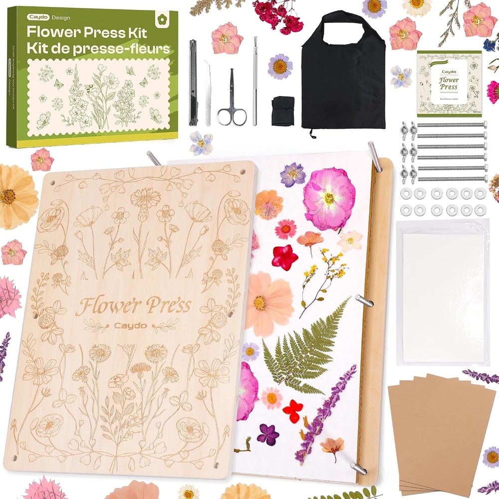 Caydo 20pcs Large 9.8″ x 7.8″ Blotting Paper for Flower Press Kit 8.3″x11.8″, Highly Absorbent&Reusable Blotter Papers for Flower Press & Herbarium, Simply Cutting Blotter Sheets for Craft Supplies(15″x11″ flower press kit)