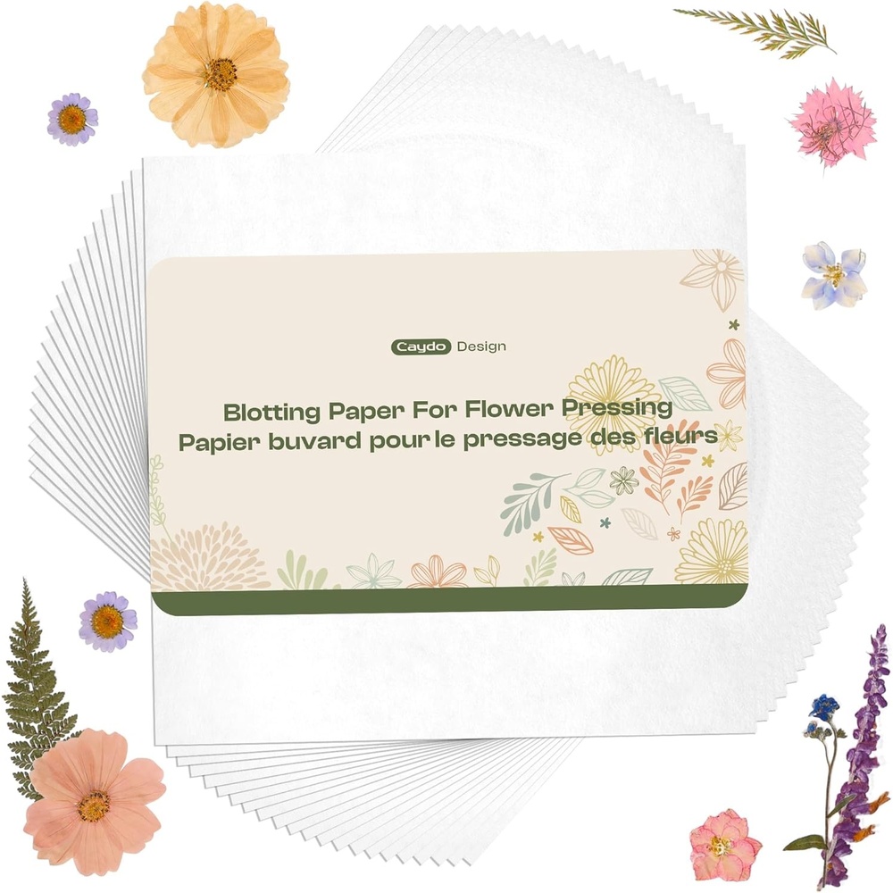 Caydo 20pcs Large 15 x 10 Inch Blotting Paper for Flower Press, Highly Absorbent and Reusable Blotter Papers for Pressing Flower & Herbarium, Herbs, Simply Cutting Blotter Sheets for Craft Supplies(9″ x 9″)