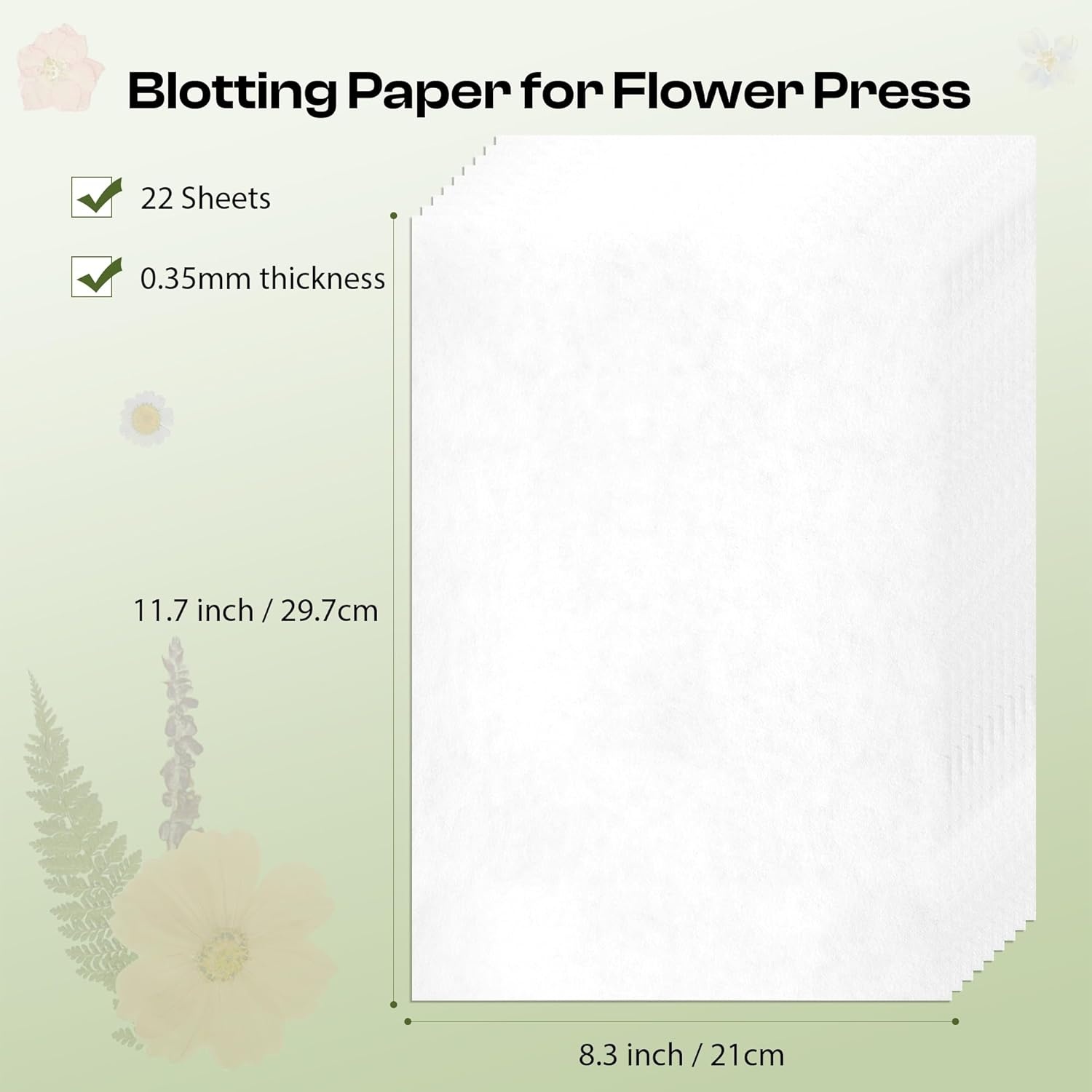 Caydo 20pcs Large 15 x 10 Inch Blotting Paper for Flower Press, Highly Absorbent and Reusable Blotter Papers for Pressing Flower & Herbarium, Herbs, Simply Cutting Blotter Sheets for Craft Supplies(11.8″ x 8.26″)