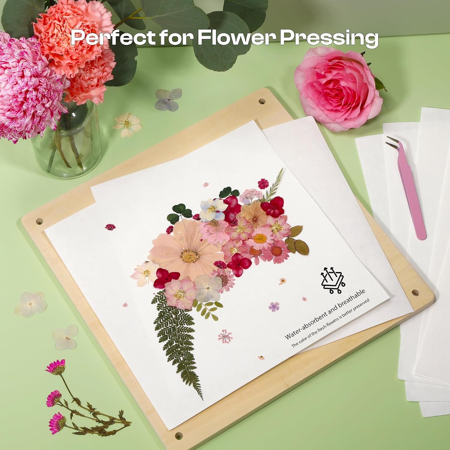 Caydo 20pcs Large 15 x 10 Inch Blotting Paper for Flower Press, Highly Absorbent and Reusable Blotter Papers for Pressing Flower & Herbarium, Herbs, Simply Cutting Blotter Sheets for Craft Supplies(11.8″ x 8.26″)