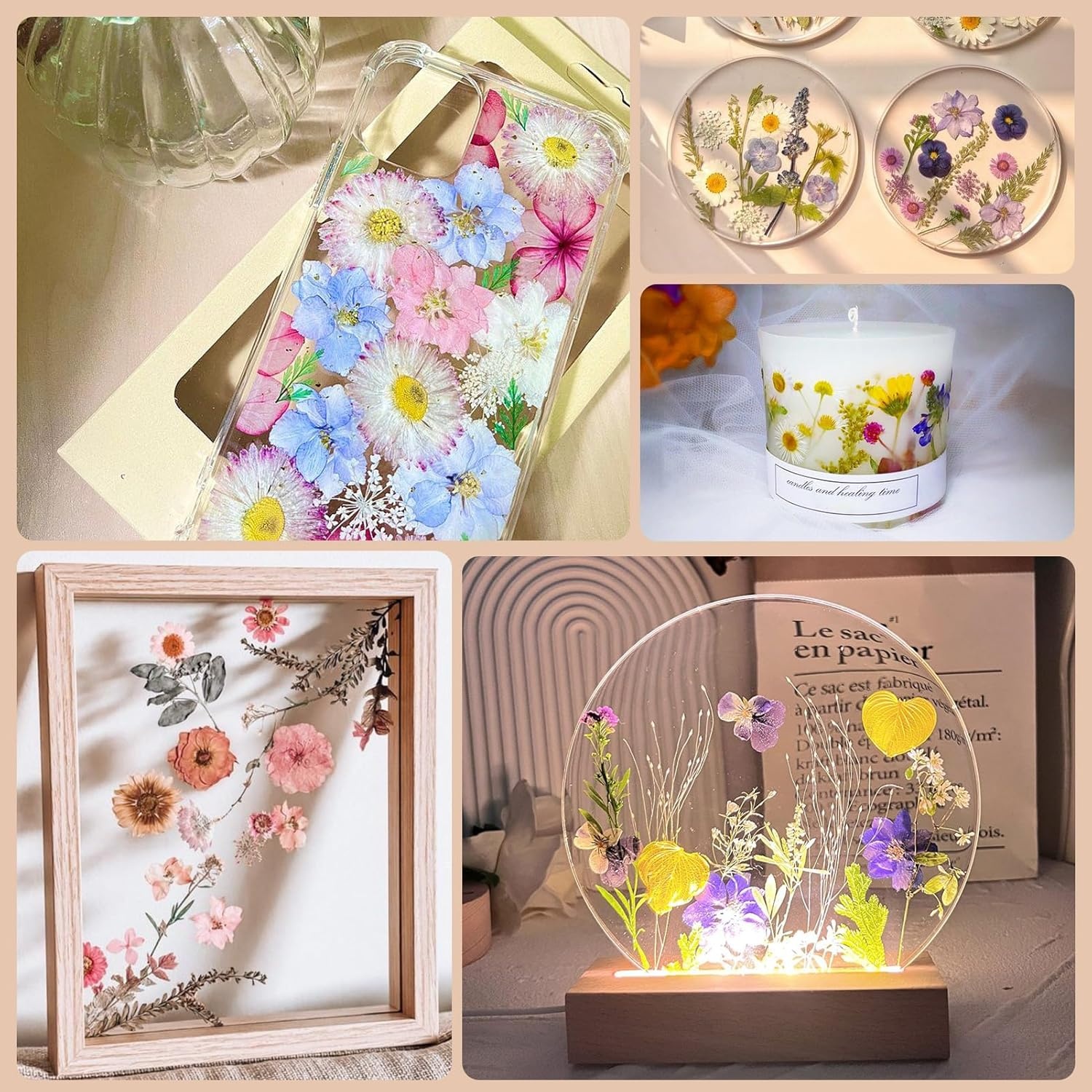 Caydo Flower Press Kit, 12 x 8.5 inches Flowers Pressing Kit & Wooden Flower Press 11″x11″ 10 Layers for Adults