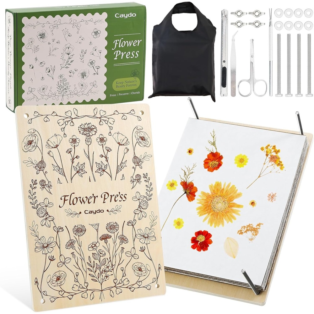 Caydo 20pcs Large 9.8″ x 7.8″ Blotting Paper for Flower Press Kit 8.3″x11.8″, Highly Absorbent&Reusable Blotter Papers for Flower Press & Herbarium, Simply Cutting Blotter Sheets for Craft Supplies(11.8″x8.3″ flower press kit)
