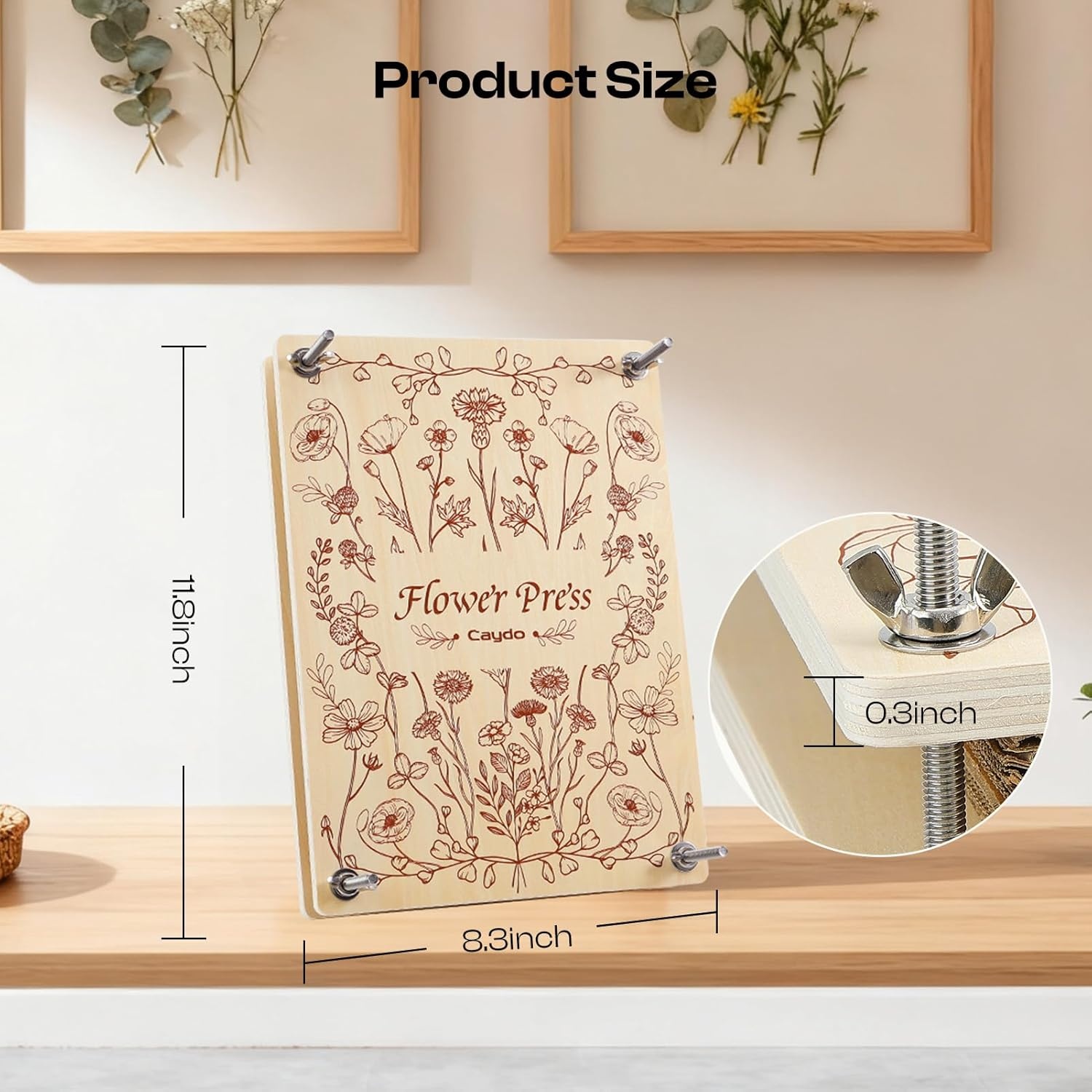 Caydo 20pcs Large 9.8″ x 7.8″ Blotting Paper for Flower Press Kit 8.3″x11.8″, Highly Absorbent&Reusable Blotter Papers for Flower Press & Herbarium, Simply Cutting Blotter Sheets for Craft Supplies(11.8″x8.3″ flower press kit)