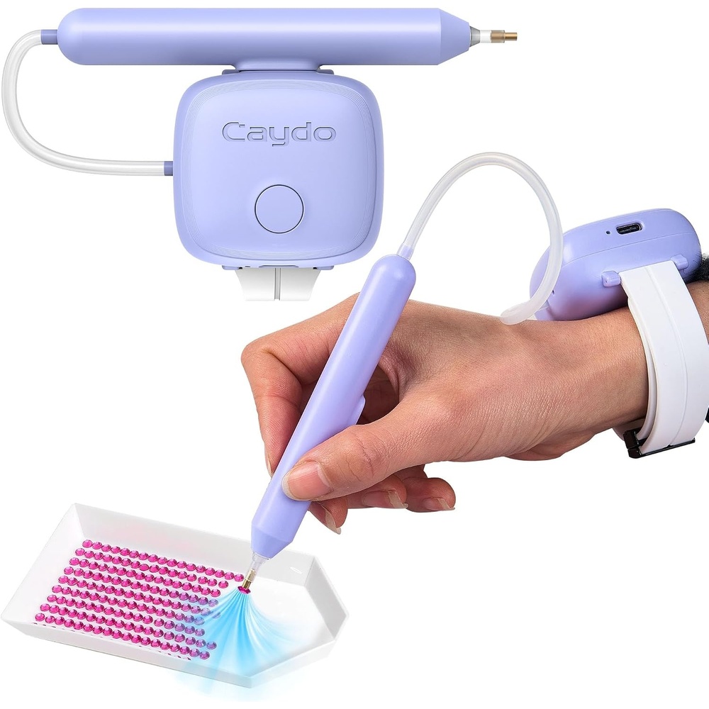 Caydo Diamond Art Pens, Wearable Wireless Electric Diamond Painting Pen, Rechargeable Vacuum No Wax DiamondArtPen, Ultra-Quiet DiamondPainting Tools for DiamondArt Kits for Adults, EP5