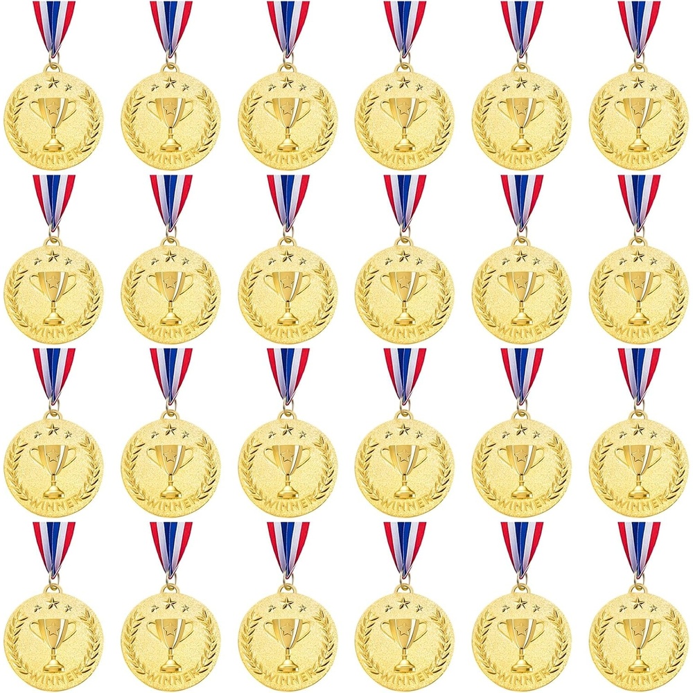 Caydo 12/24 Pieces Gold Award Medals Metal Winner Medals for Award for Adults for Competitions, Sports Events, Party, 2 Inch