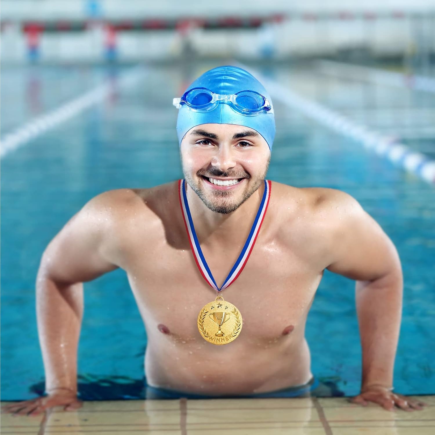 Caydo 6 Pieces 2 Inch Gold Award Medals Winner Medals Gold Prizes for Competitions, Party, Sports