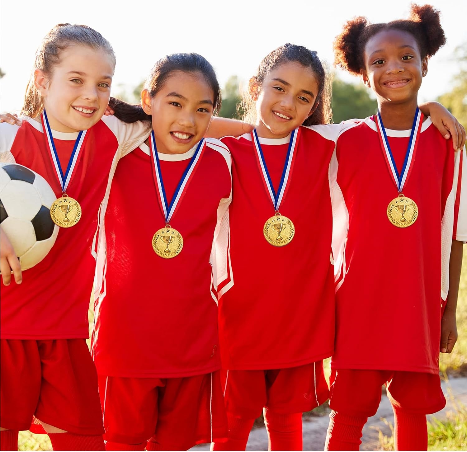 Caydo 6 Pieces 2 Inch Gold Award Medals Winner Medals Gold Prizes for Competitions, Party, Sports